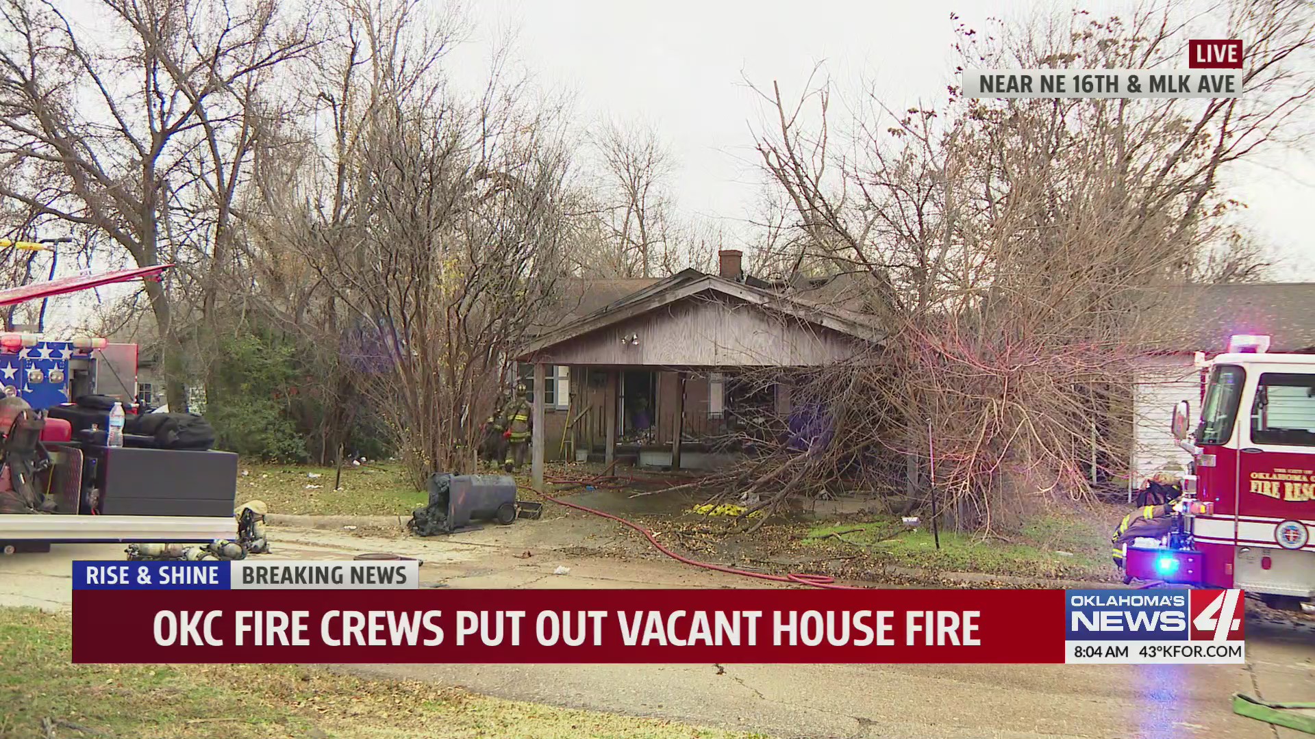 OKC fire crews extinguish vacant house fire – KFOR.com Oklahoma City