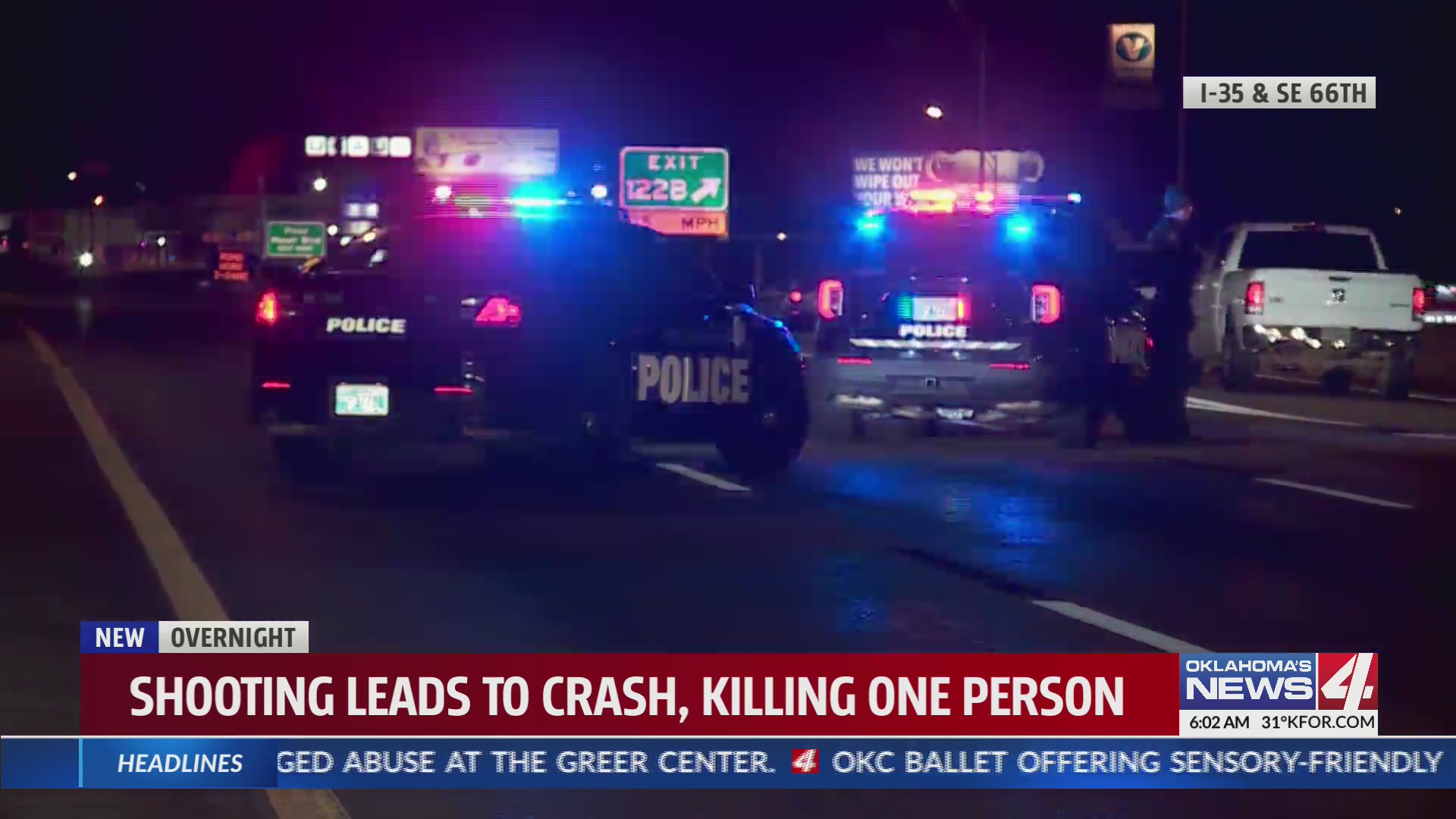 One dead after shooting leads to crash on I-35 – KFOR.com Oklahoma City