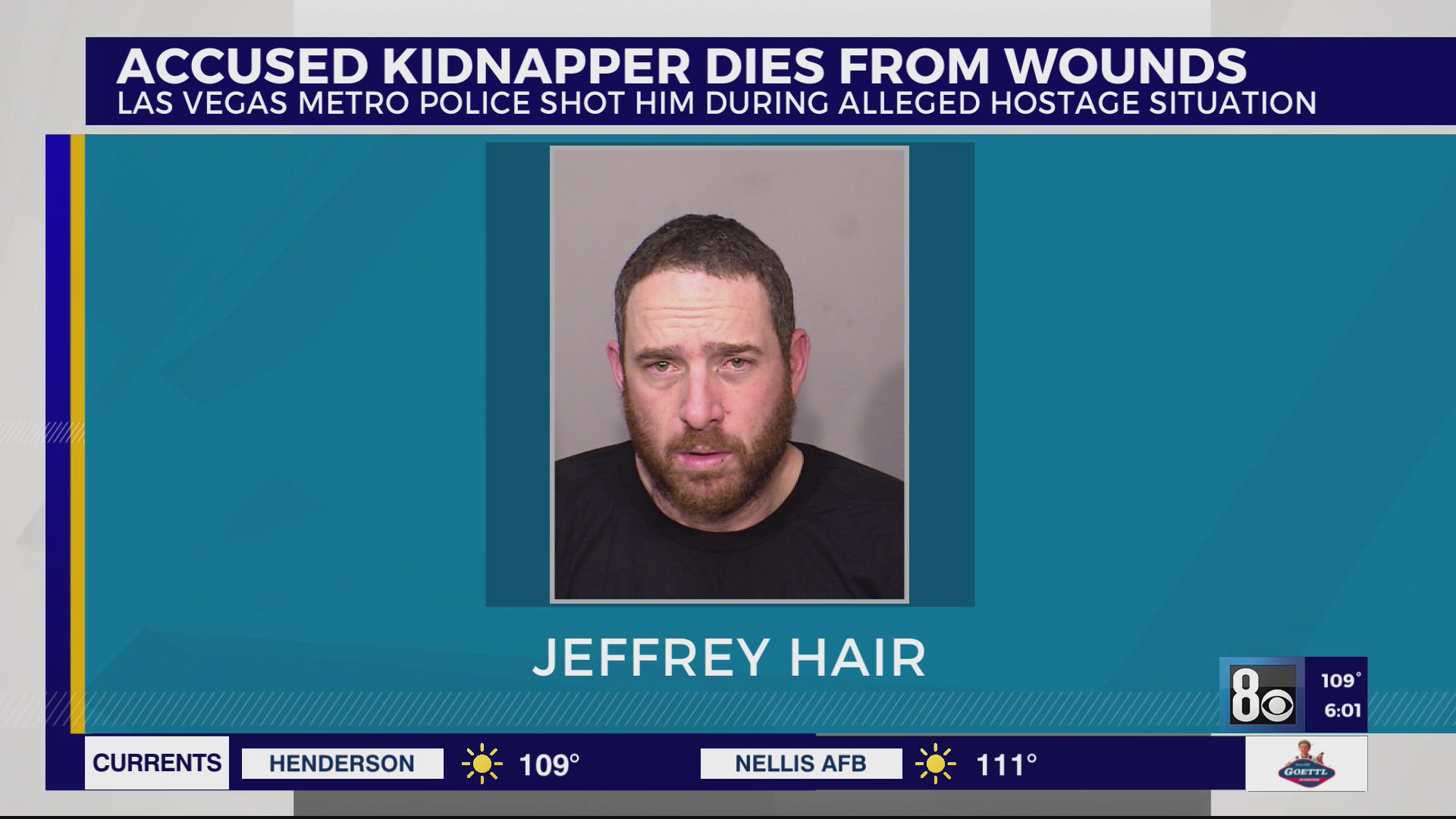 Las Vegas kidnapping suspect dies weeks after police officer shoots him ...