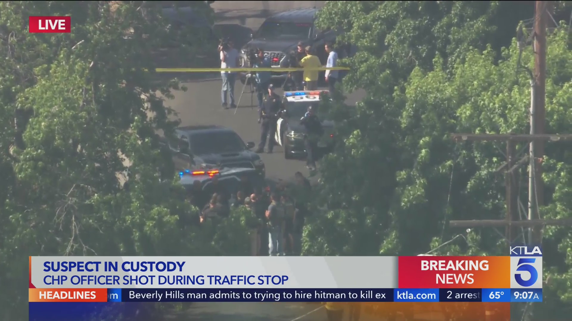 Suspect in custody after CHP officer shot during traffic stop – KTLA