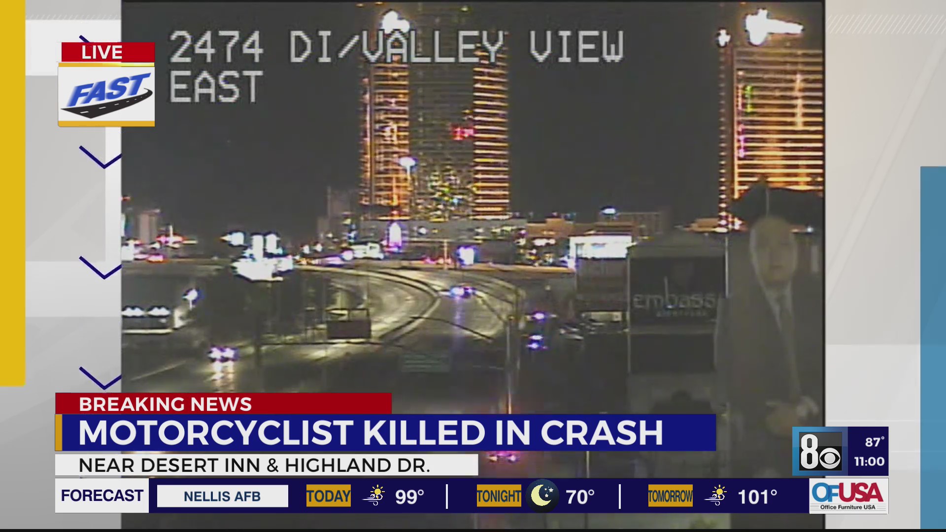 Las Vegas police: Motorcyclist killed in crash along Desert Inn Road – KLAS