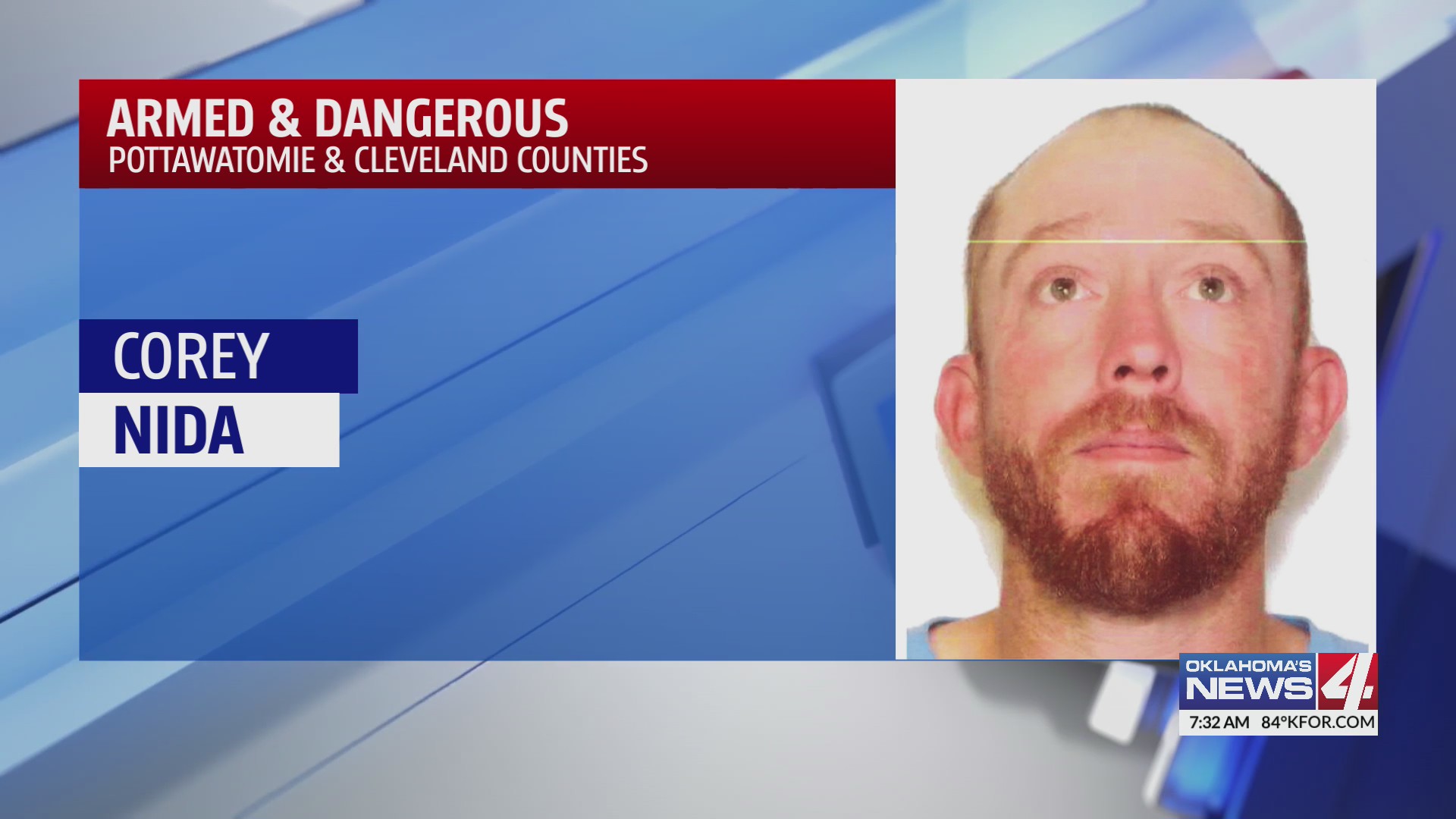 Manhunt underway in Pottawatomie & Cleveland Co. for Corey Nida – KFOR ...