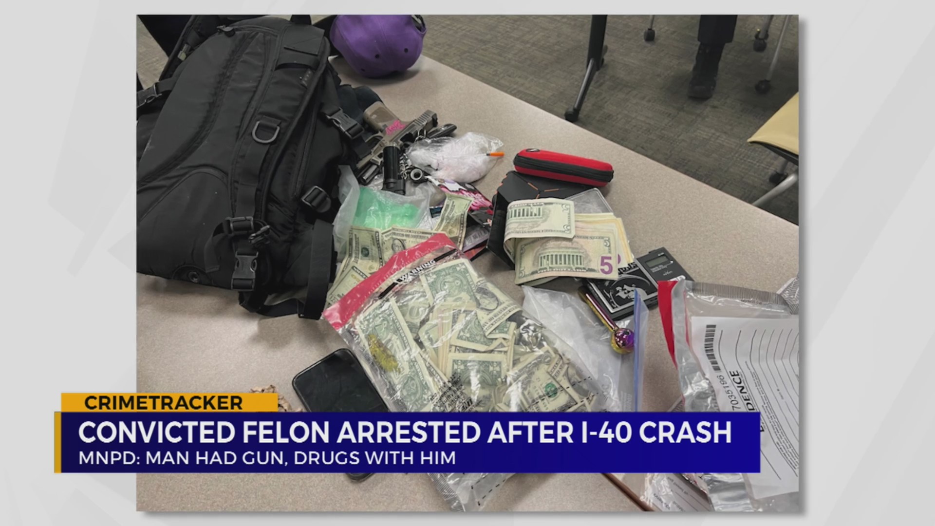Man faces drug, gun charges after crashing car on I-40 – WKRN News 2