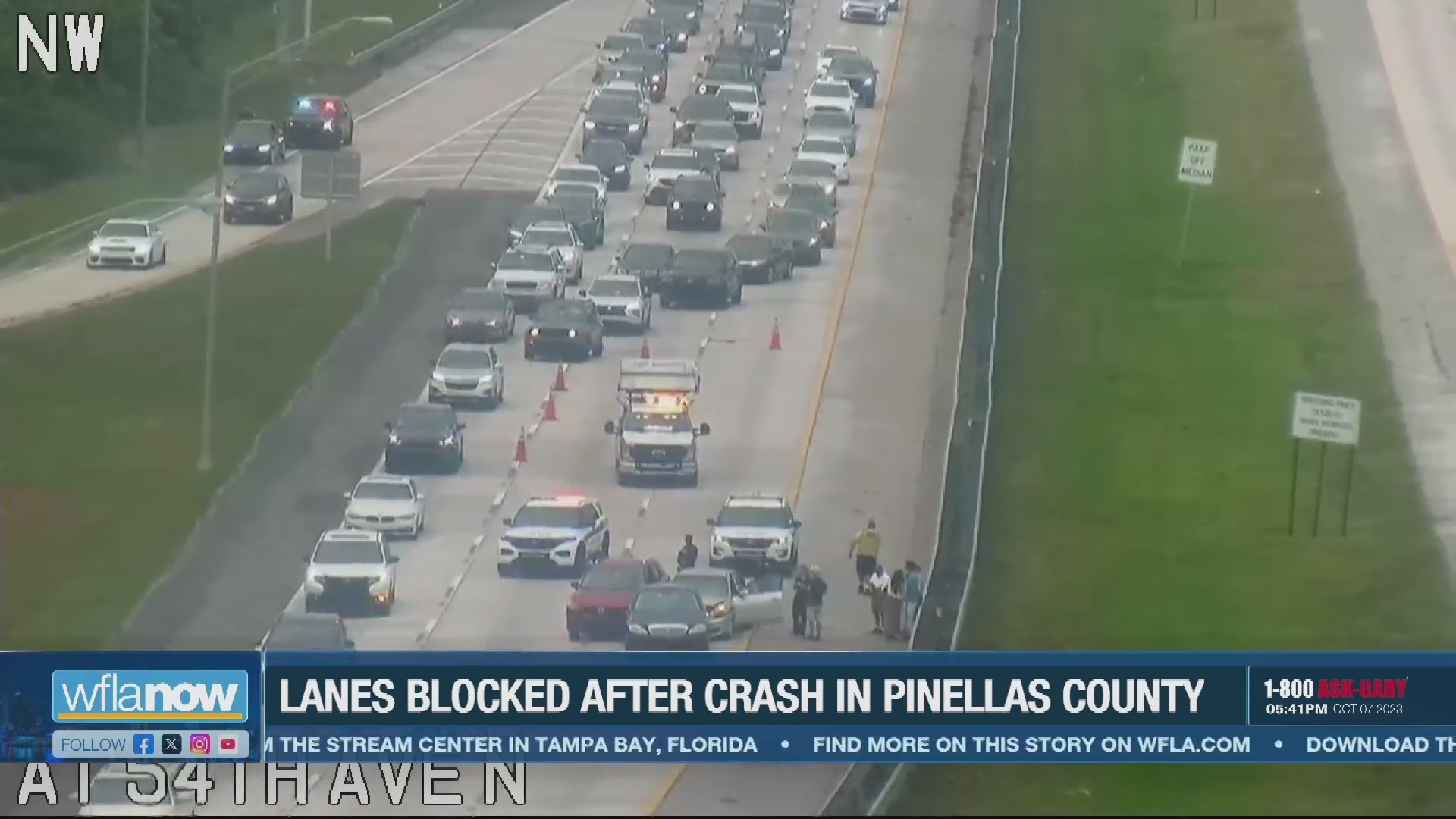 Two lanes blocked after crash on I-275 in Pinellas County – WFLA
