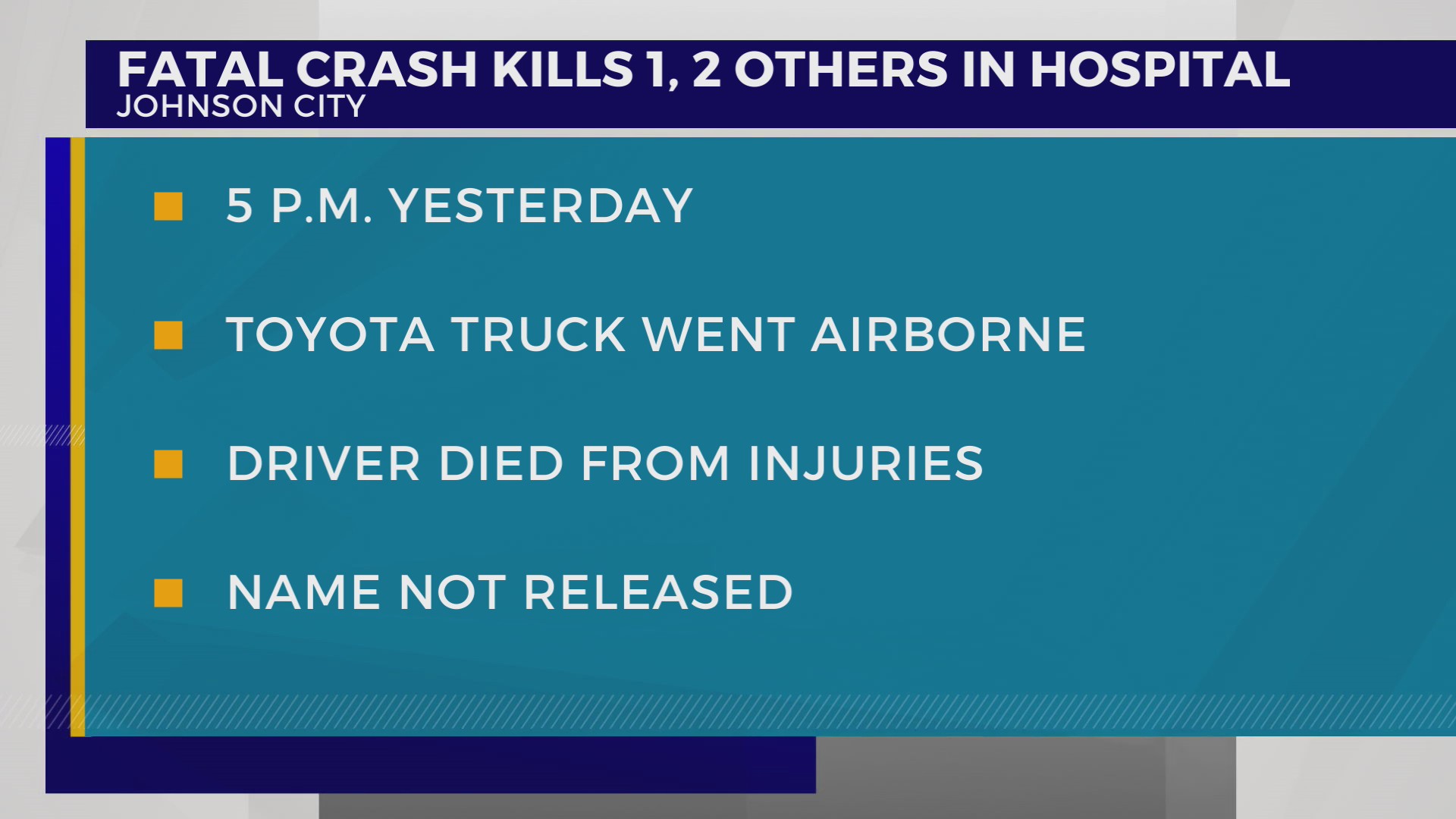 JCPD investigating fatal crash – WJHL | Tri-Cities News & Weather