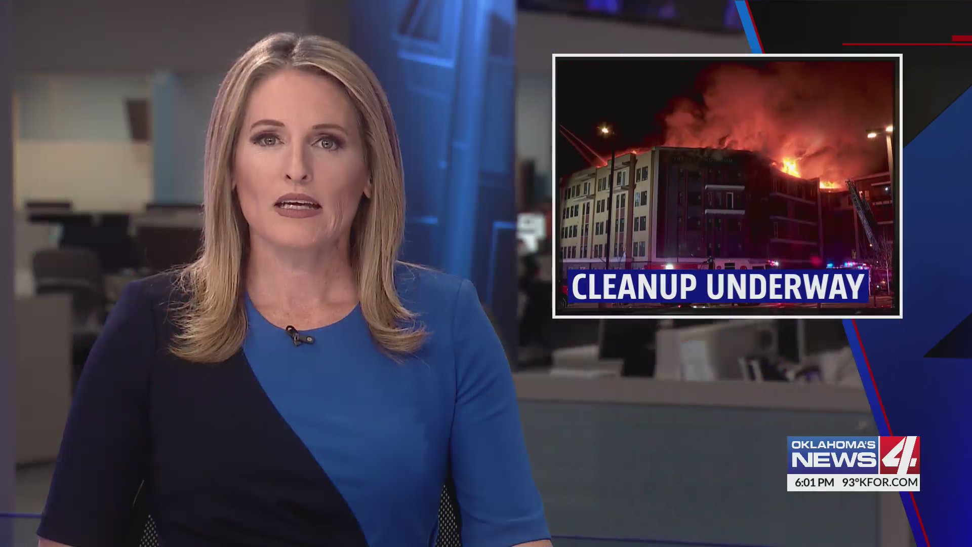 Appears debris clean up from what’s left of Canton Apartment Complex