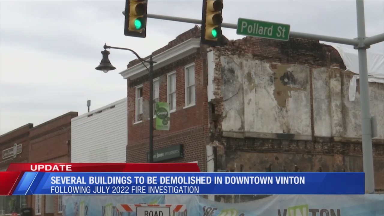 Several businesses set to be demolished in downtown Vinton WFXRtv