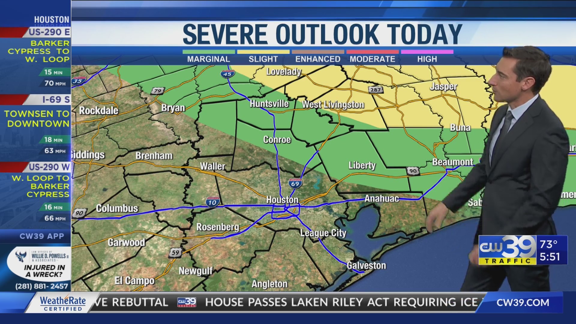 Rain for the first half of Friday, cold front Friday night – CW39 Houston