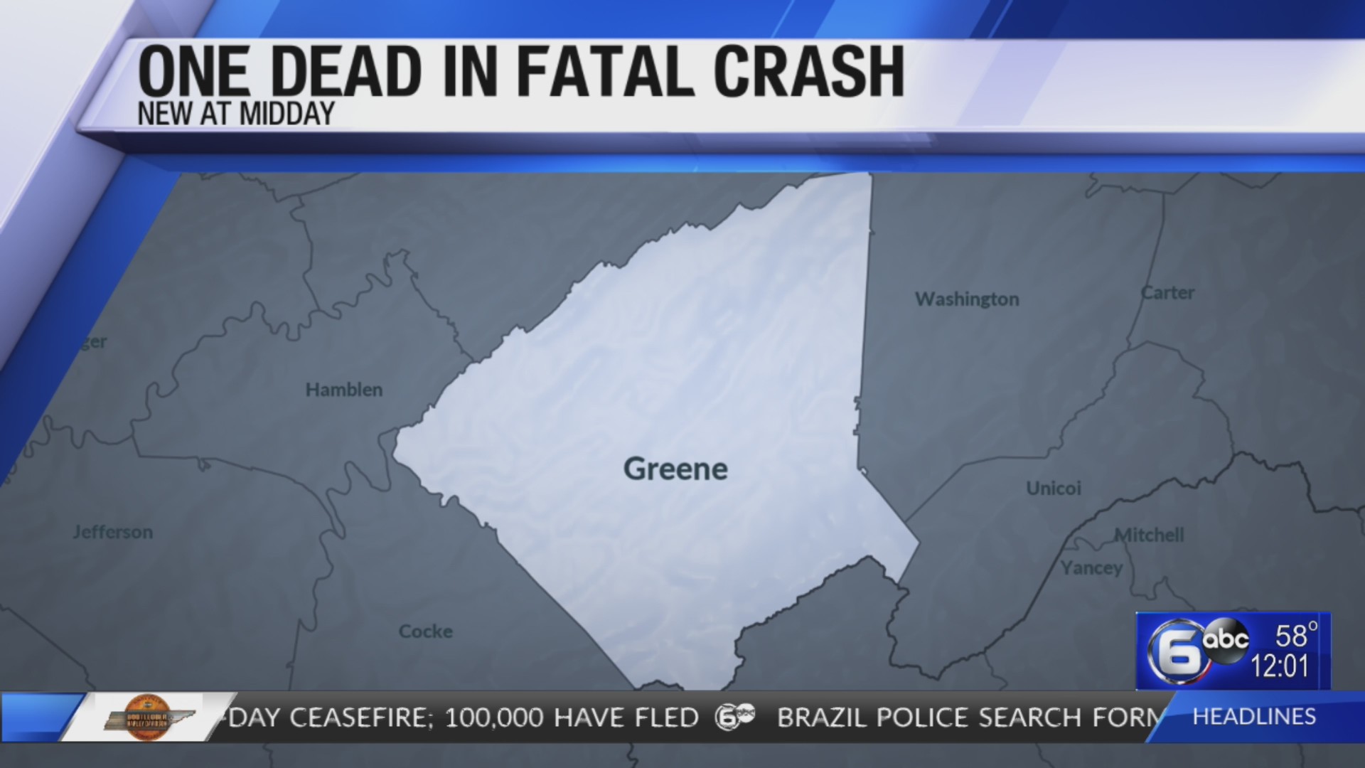One dead in fatal Greeneville crash – WATE 6 On Your Side
