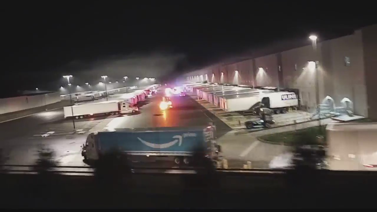 Fire at Amazon facility from trash compactor NEWS10 ABC
