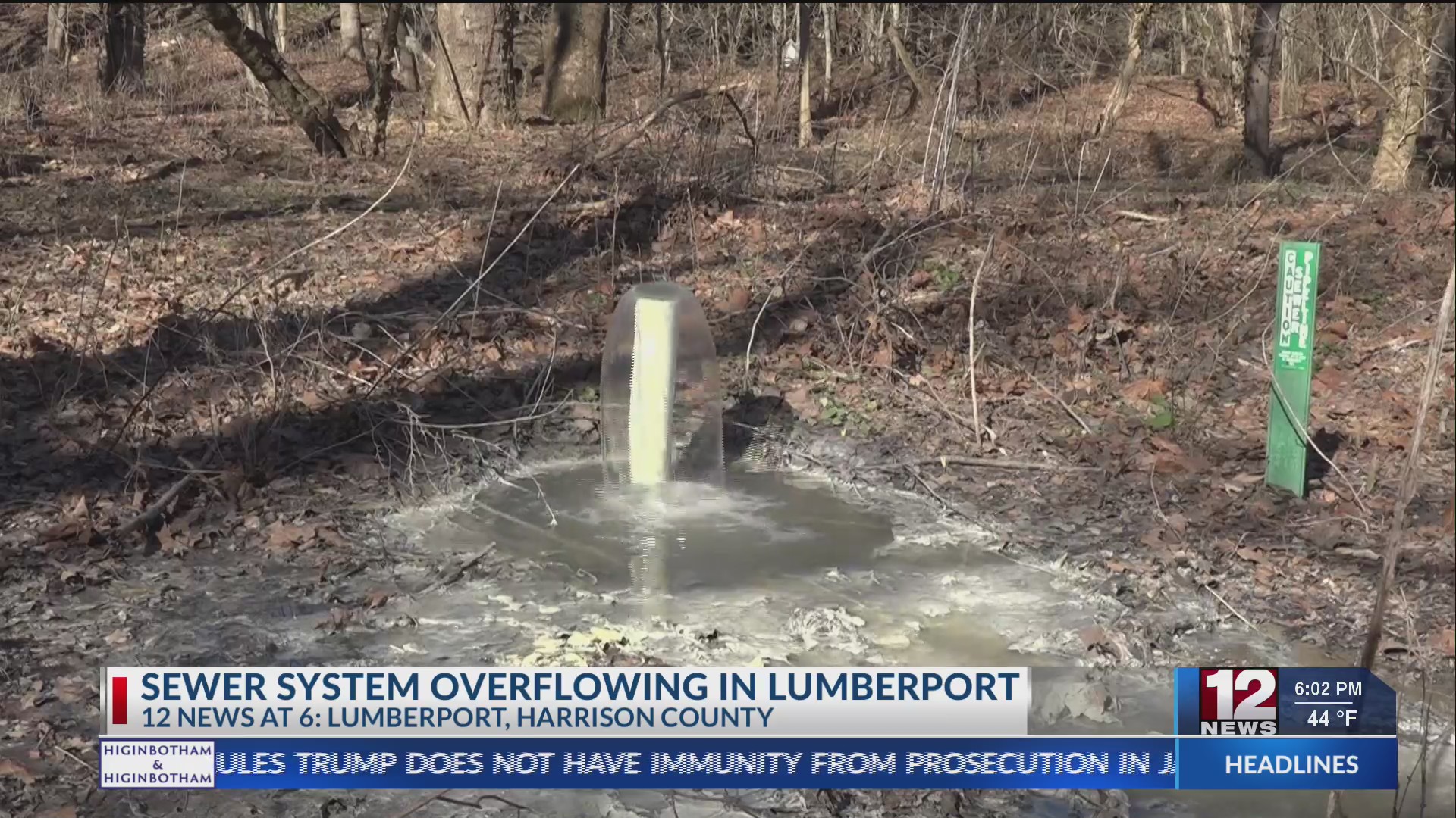 Sewage system overflowing in Lumberport