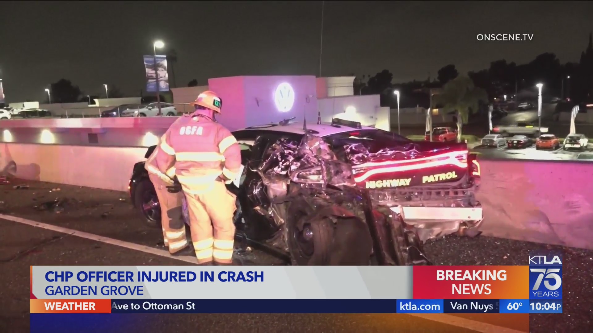 CHP officer injured in crash – KTLA