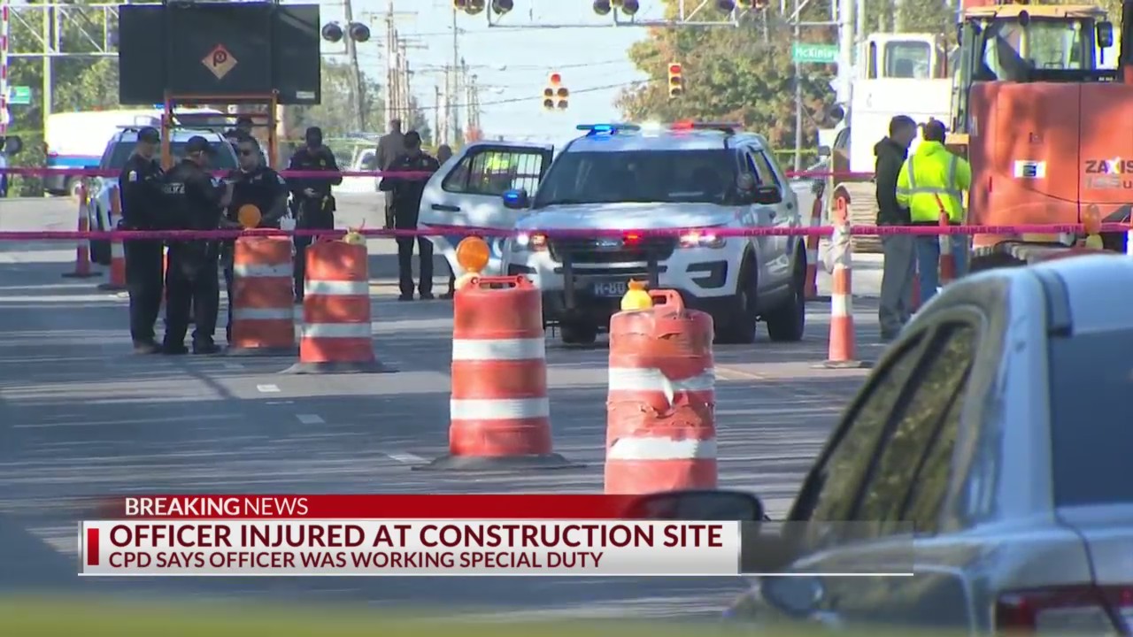 Officer injured in west Columbus after being hit by piece of equipment ...