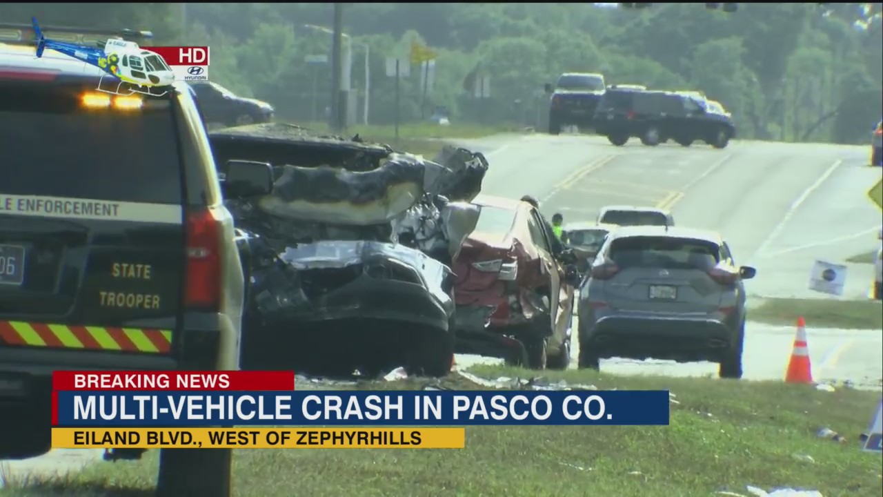 6vehicle crash shuts down road west of Zephyrhills FHP WFLA