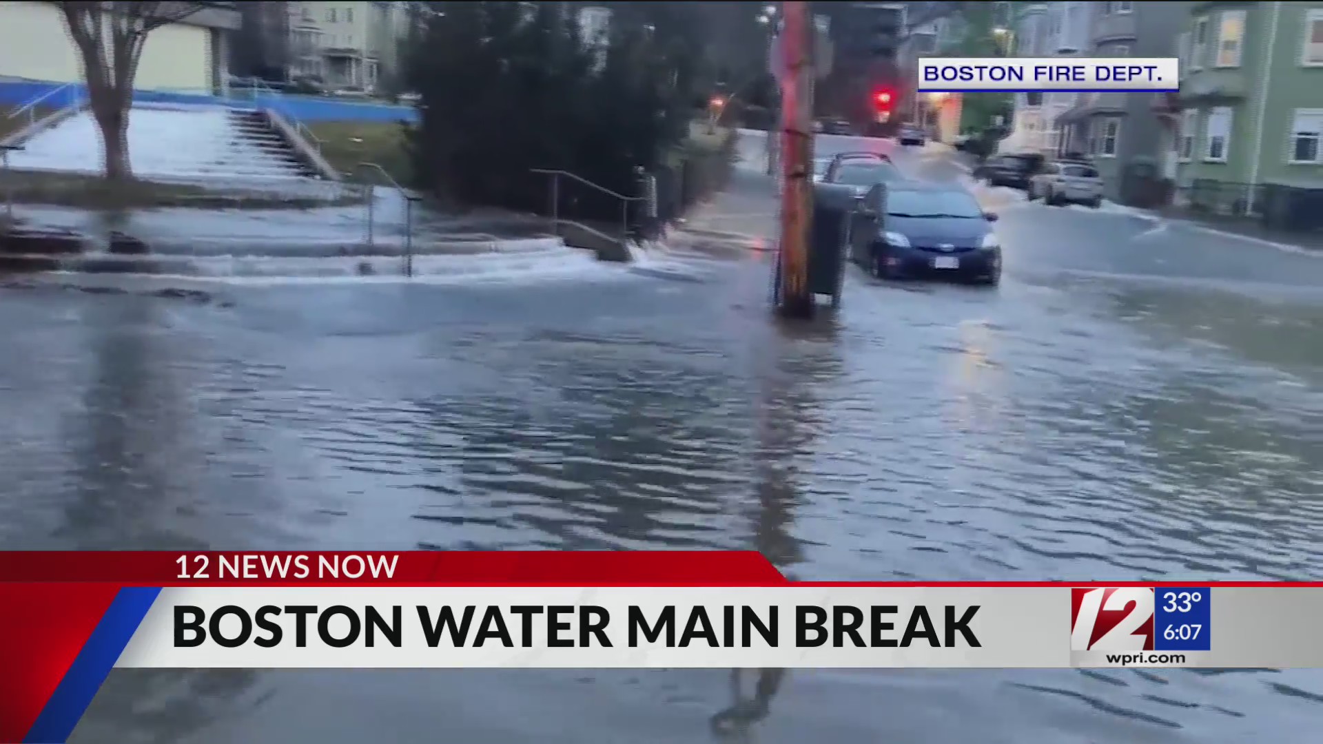 Water main break floods several streets in Boston – WPRI.com