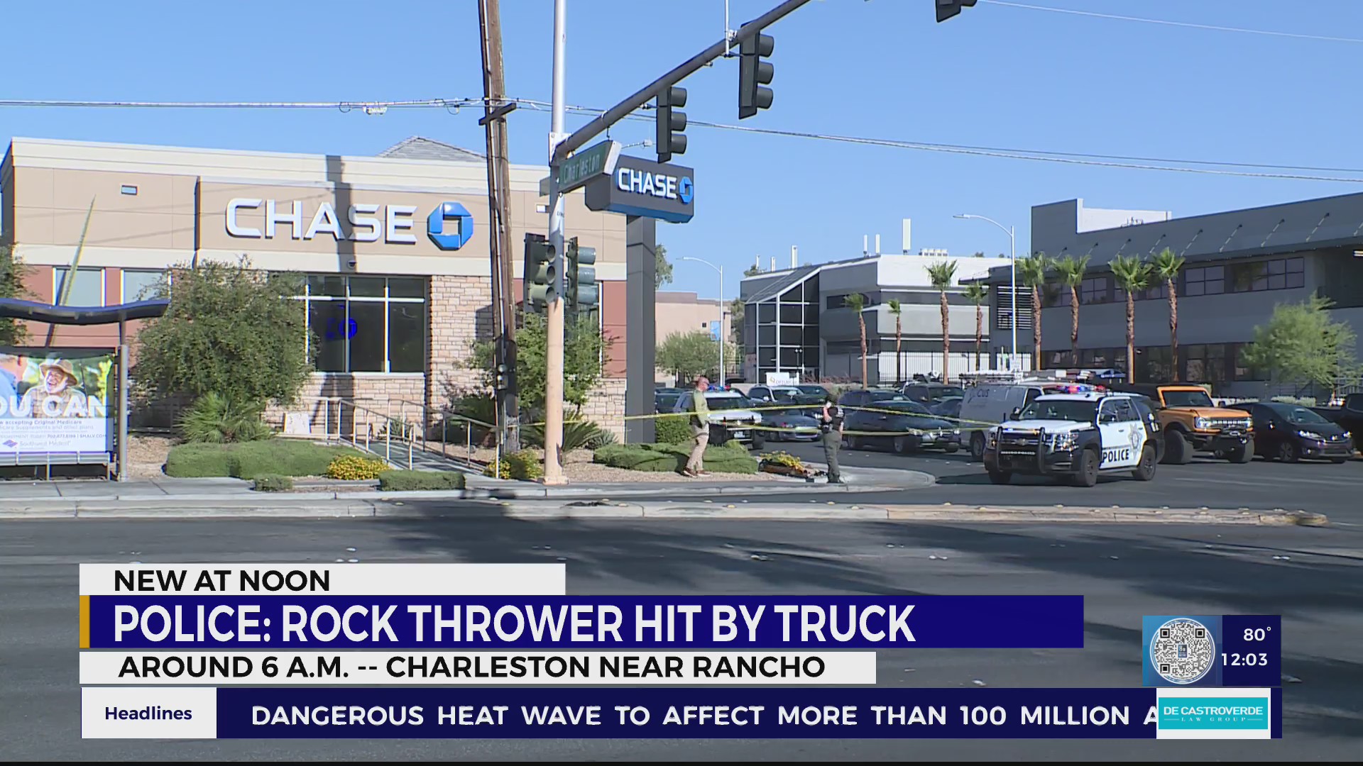 Police looking for driver who struck man throwing rocks into traffic – KLAS