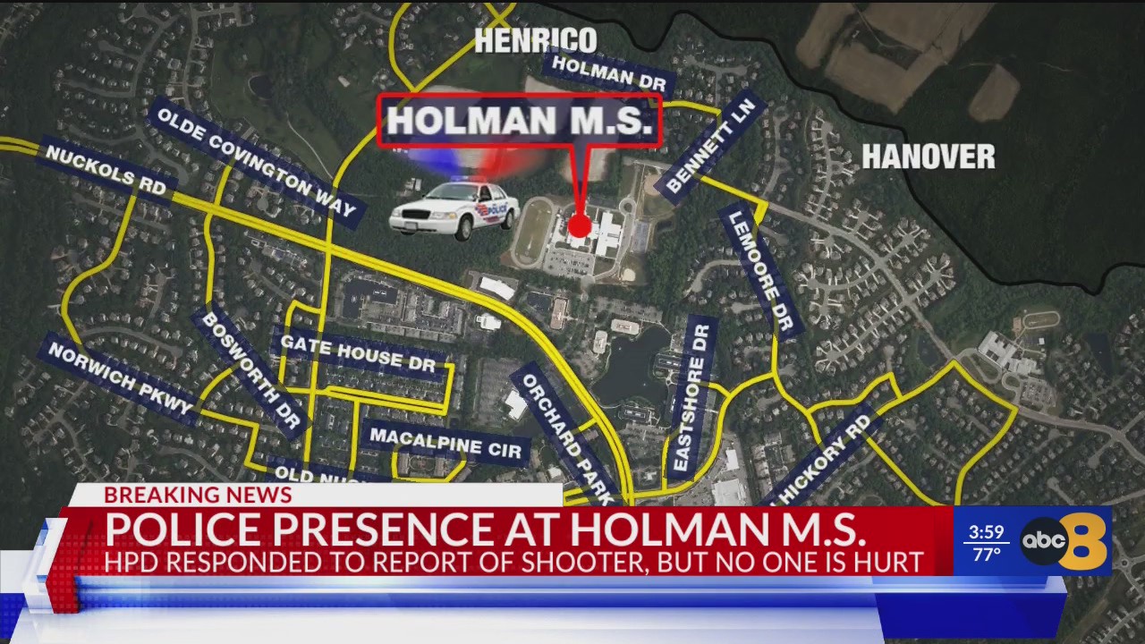 Henrico Police No injuries, no active threat at Holman Middle School