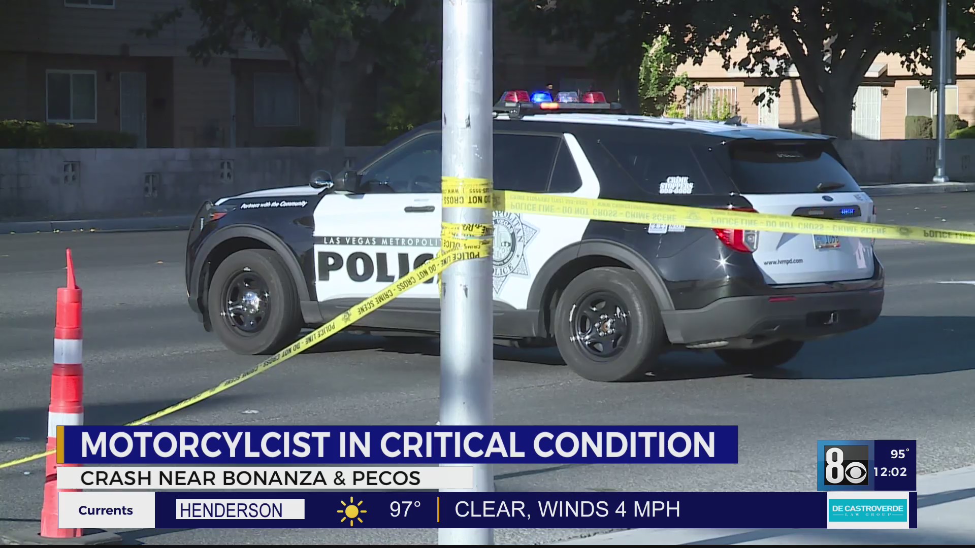 Motorcyclist suffers critical injuries in early morning crash – KLAS