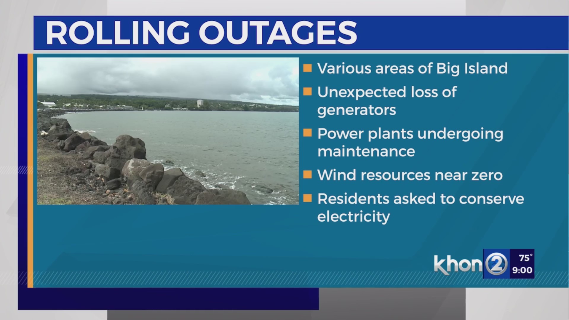 HECO issues rolling power outages around Big Island – KHON2