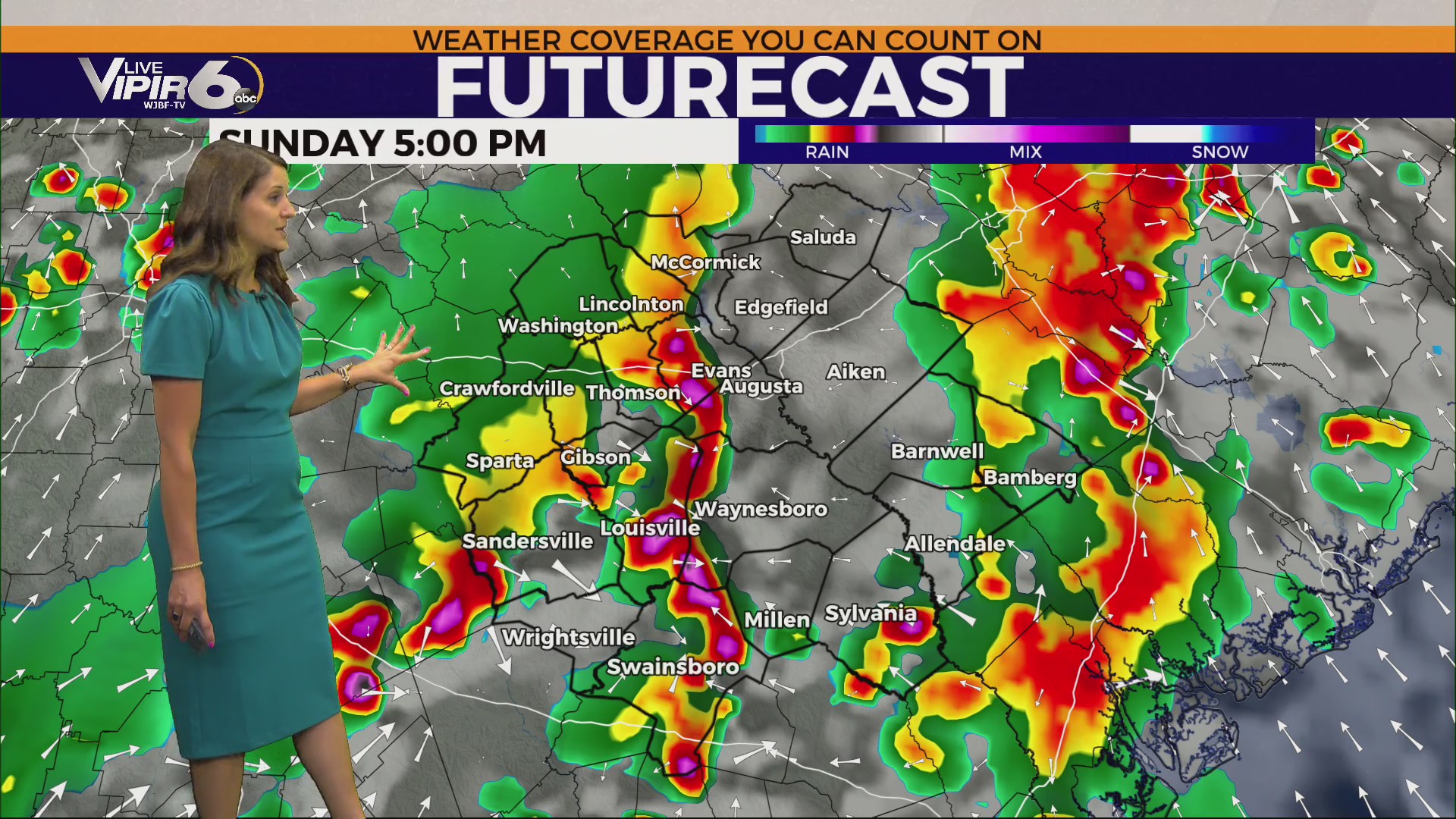 Showers and Storms Rolling in Sunday – WJBF