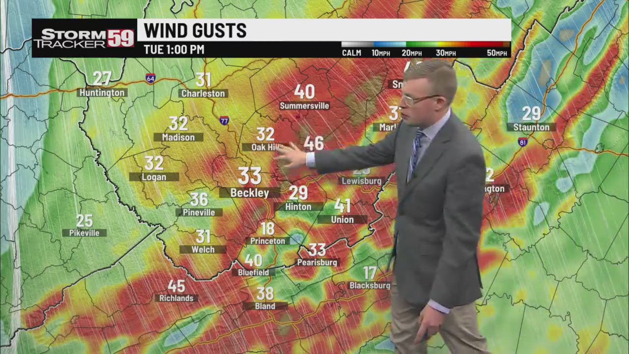 Strong wind gusts, heavy rain threatens power outages for region – WVNS
