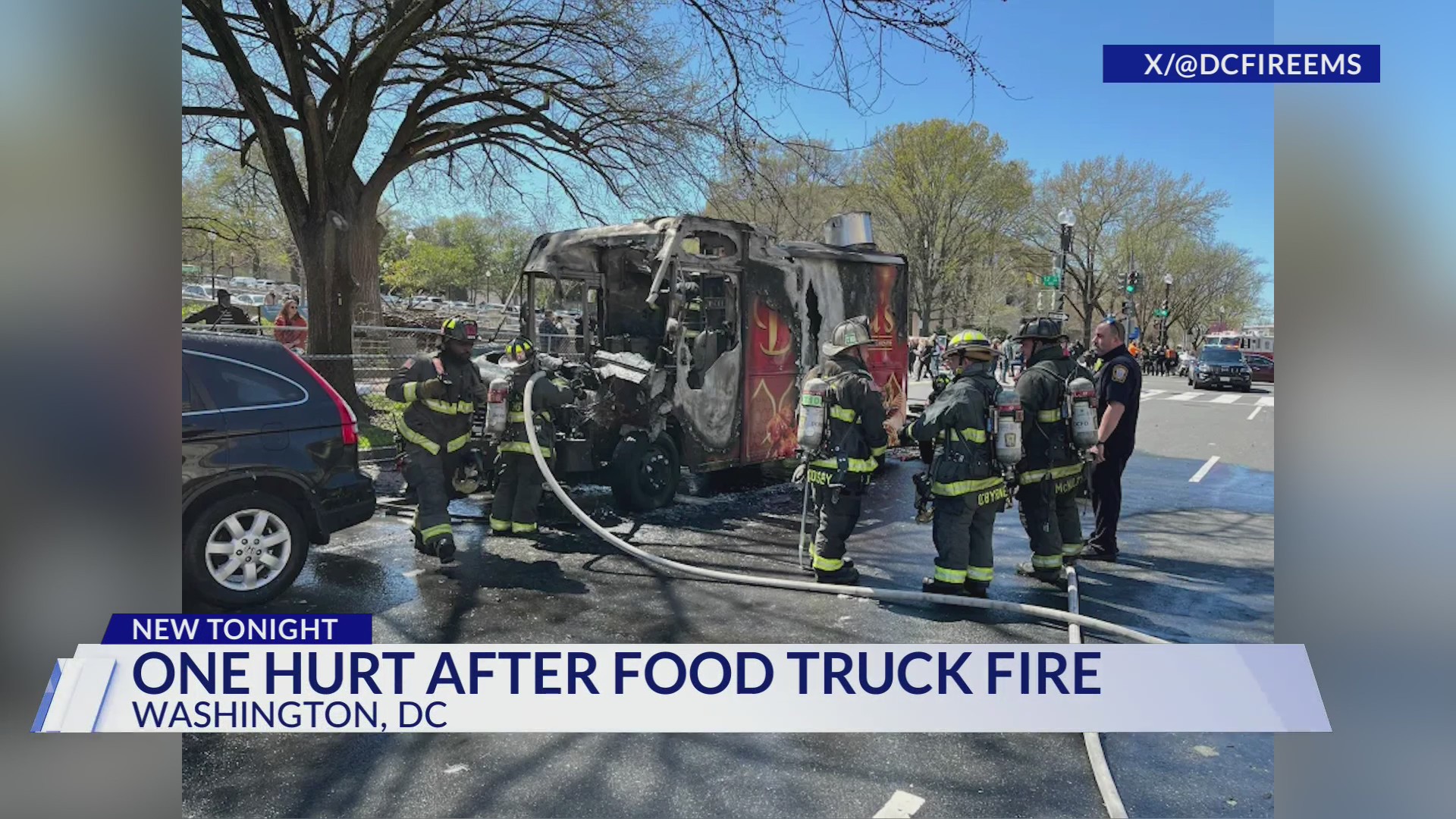 Person injured after food truck catches on fire near Washington ...