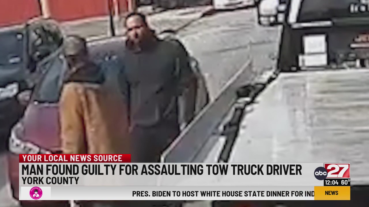 York man convicted for tow truck driver assault – ABC27