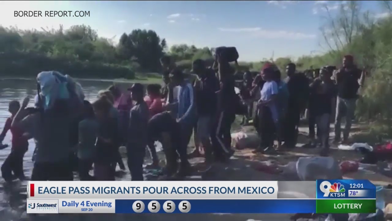 Migrants in Eagle Pass pour across from Mexico – BorderReport