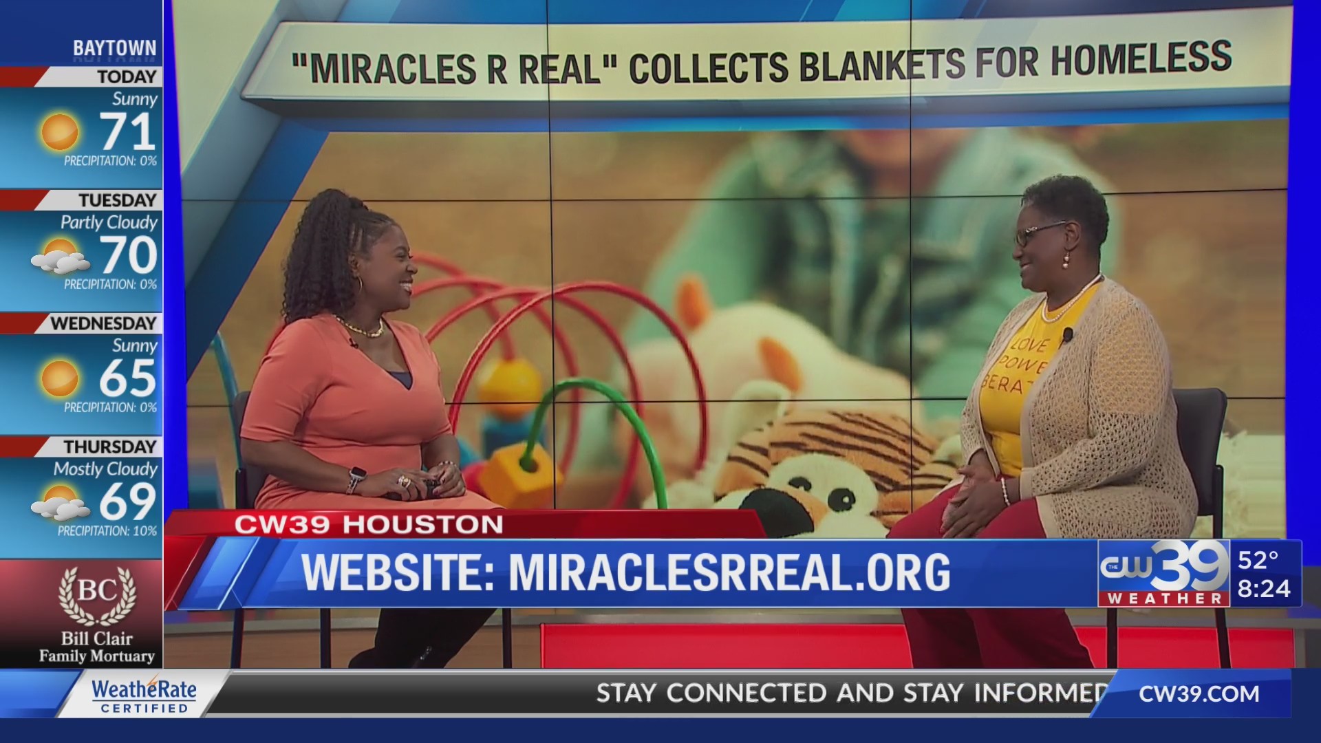 CW39 Houston “Miracles R Real Outreach” Helping Homeless with Blankets