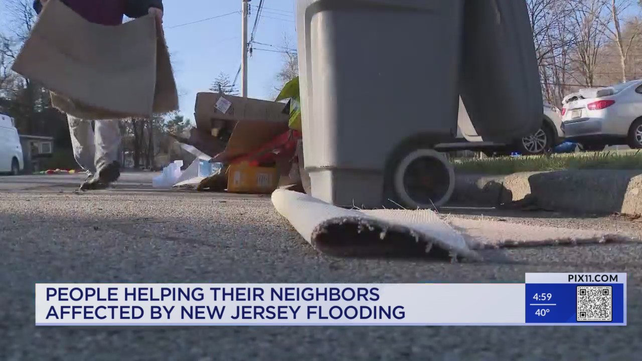Neighbors in New Jersey suburb affected by flooding pitch in to help ...