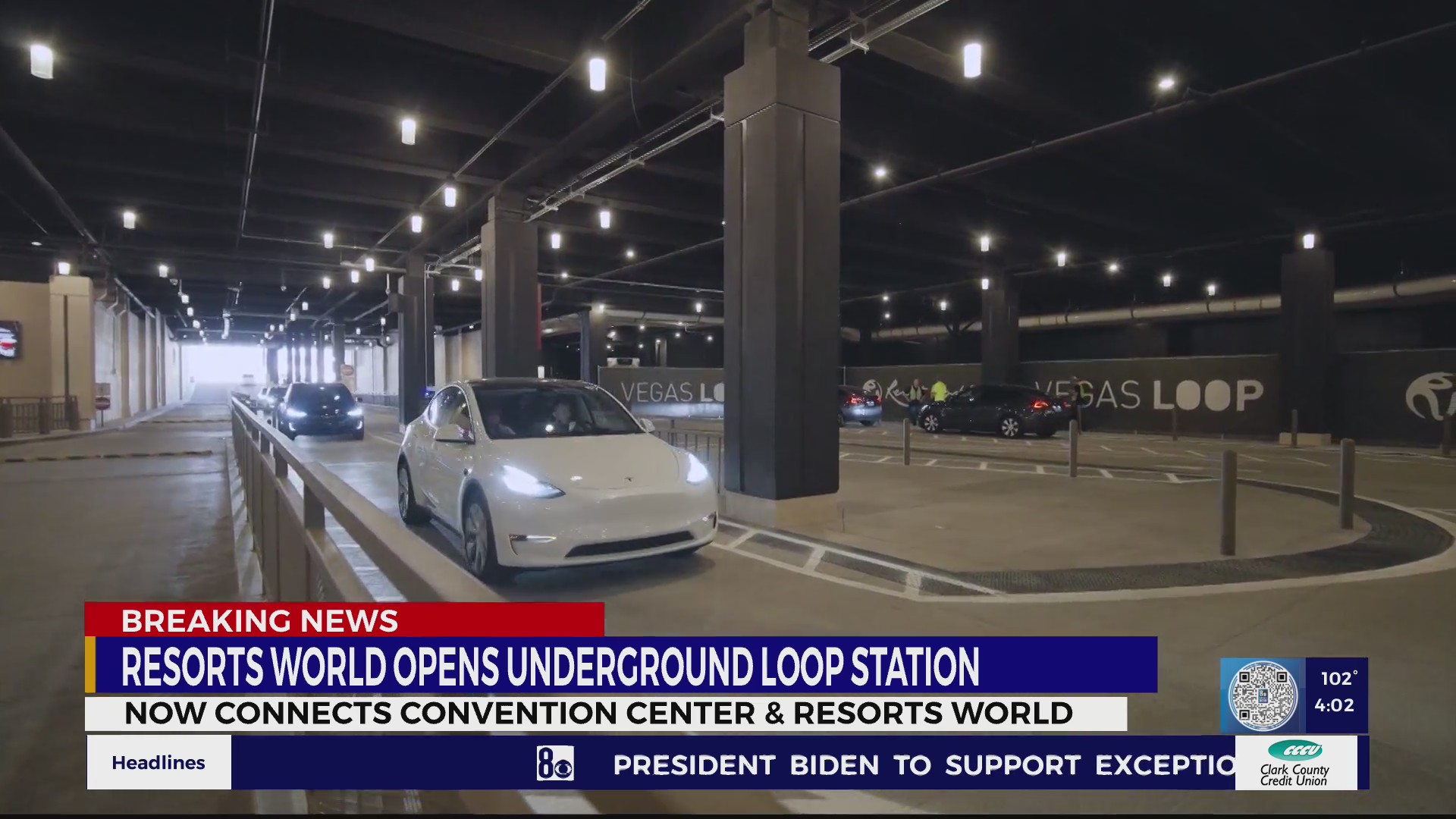 Resorts World opens underground Boring Company Tesla tunnel KLAS