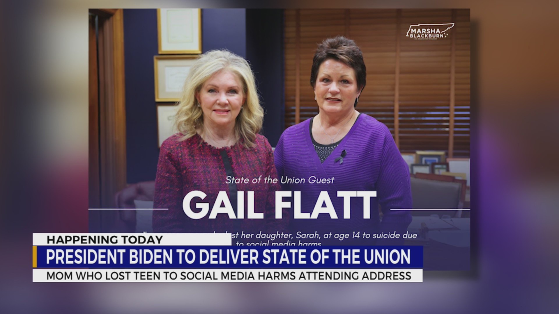 Sen. Marsha Blackburn bringing TN mother to State of the Union – WKRN ...