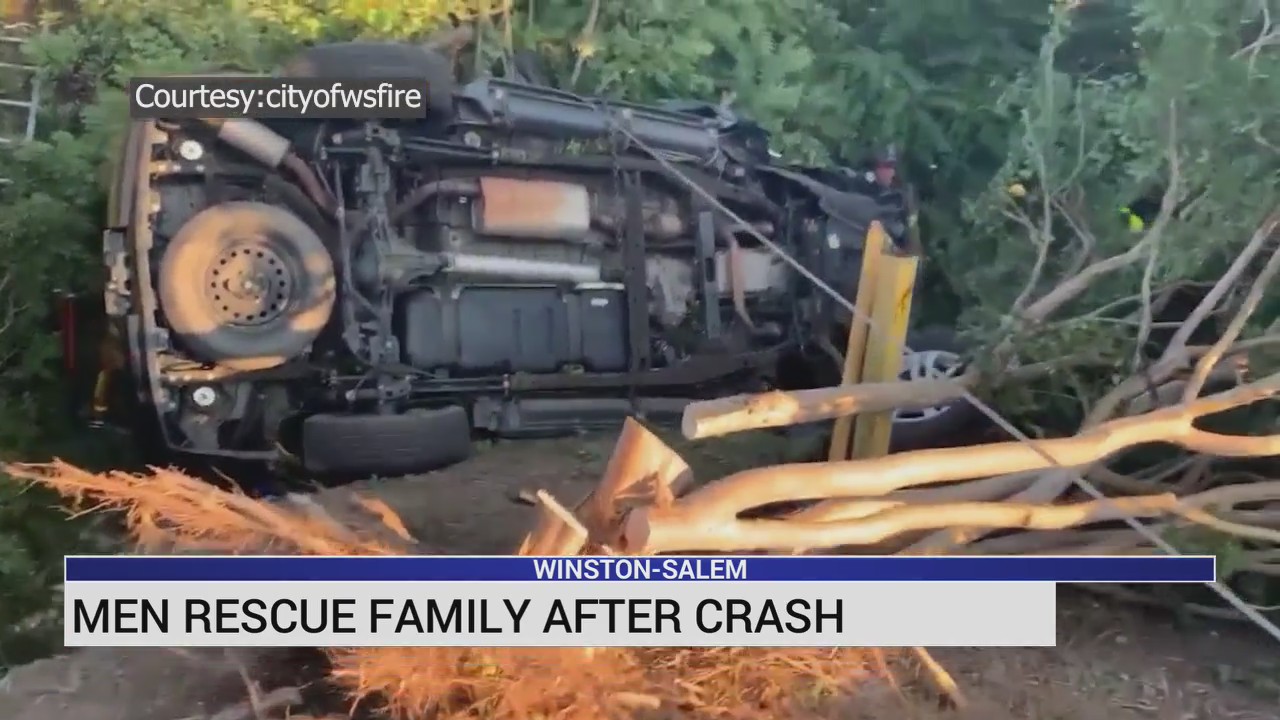Man rescues family after crash in Winston-Salem – FOX8 WGHP