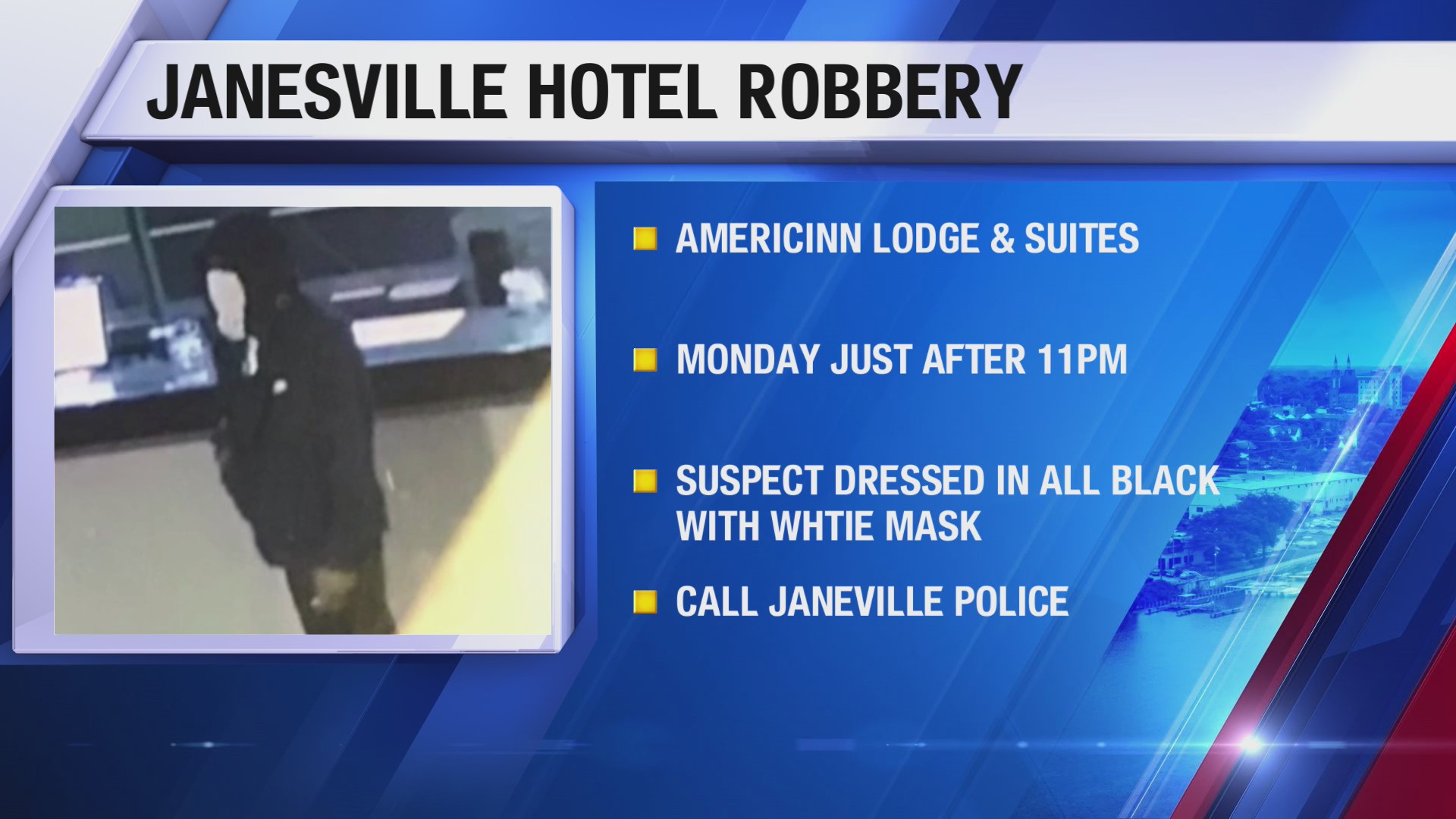 Police search for suspect in armed robbery at Janesville hotel ...