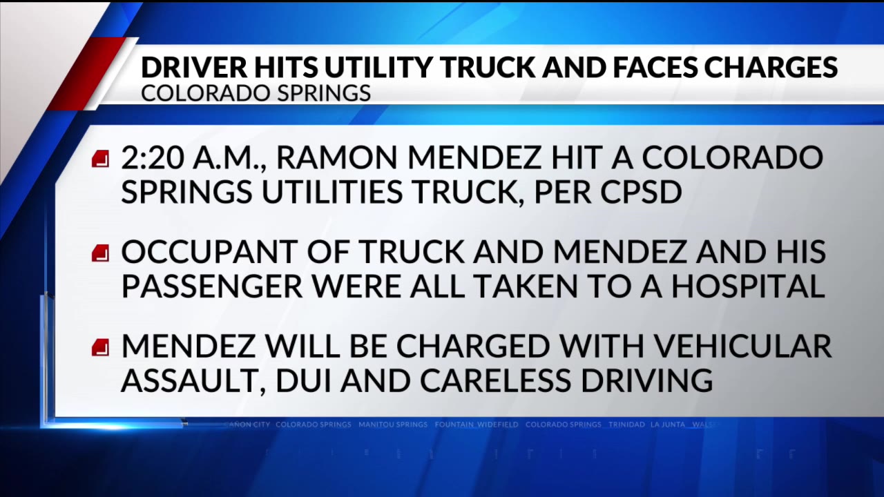 Driver hits Springs Utilities truck, faces DUI charge – FOX21 News Colorado