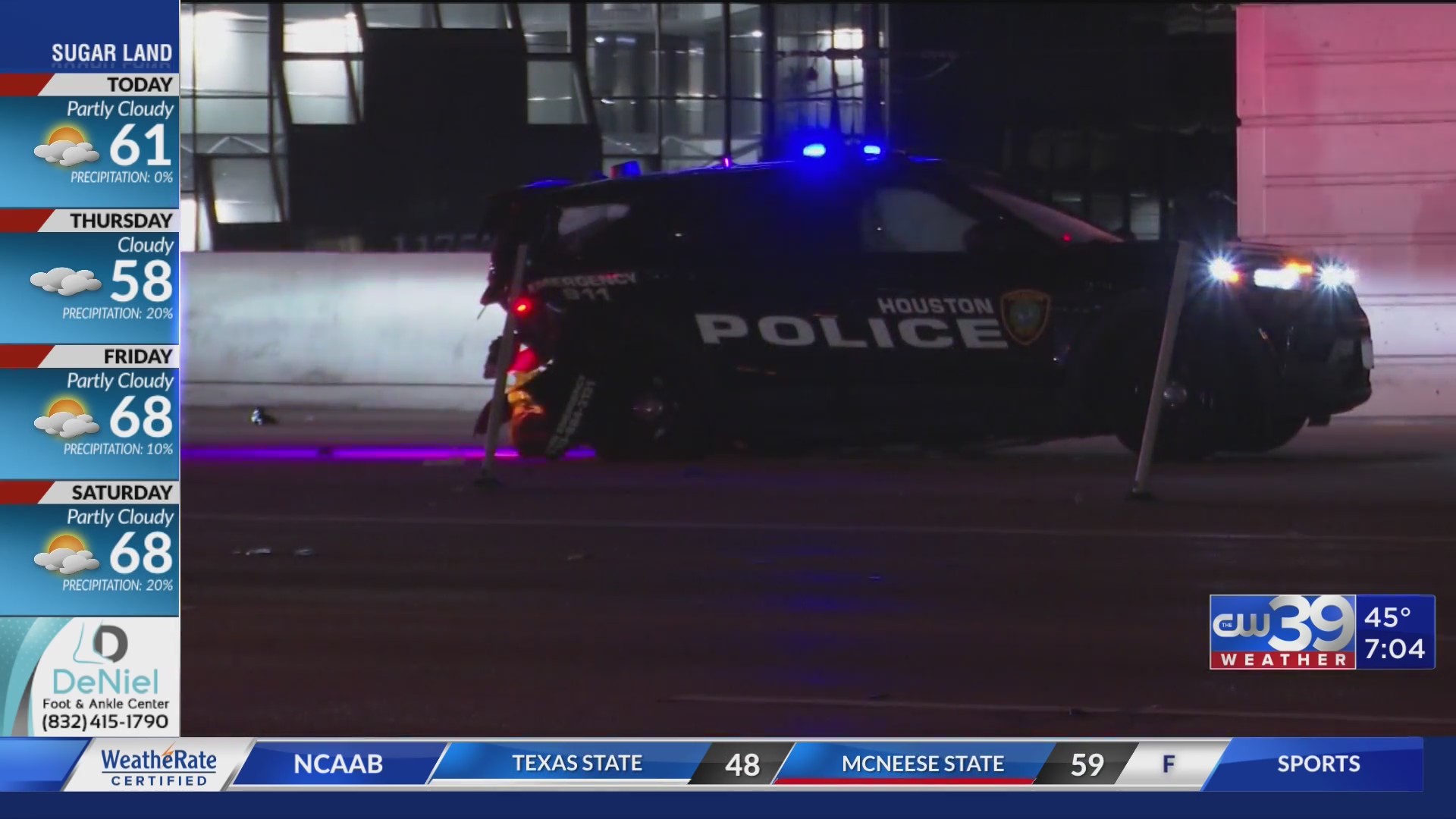 HPD officer, driver injured after crash on Katy Freeway – CW39 Houston