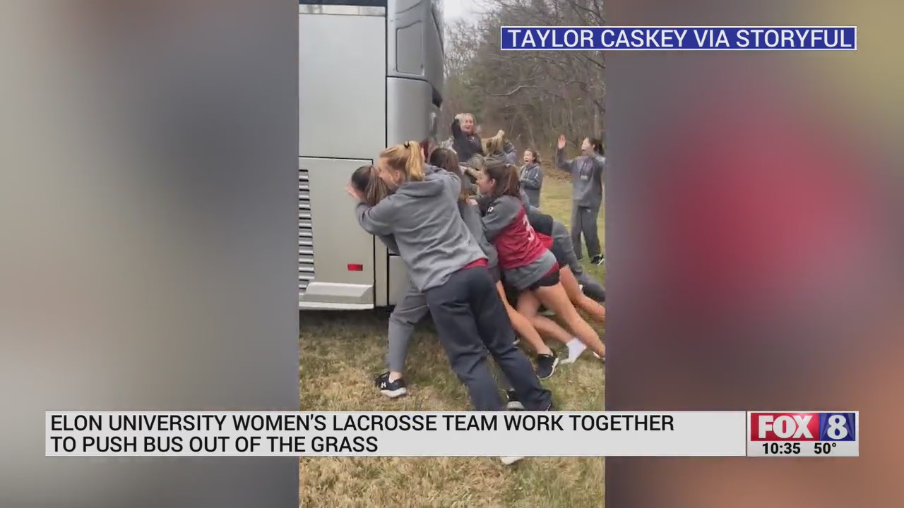 Elon University women’s lacrosse team free stuck bus FOX8 WGHP