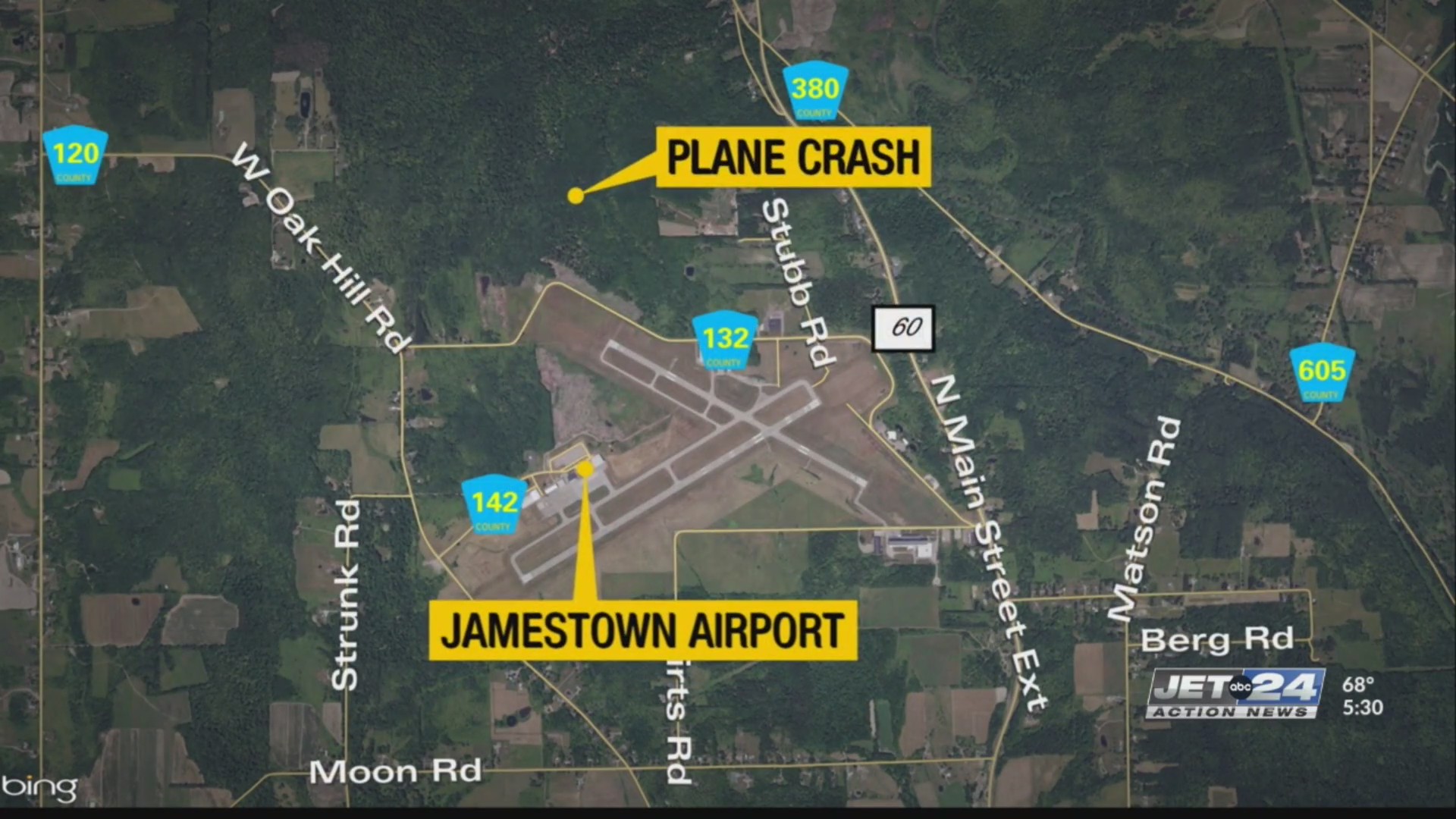 Two confirmed dead in Jamestown, NY plane crash