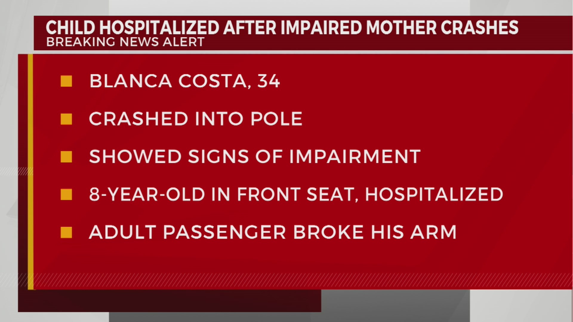 Child hospitalized after impaired mother crashes – WKRN News 2