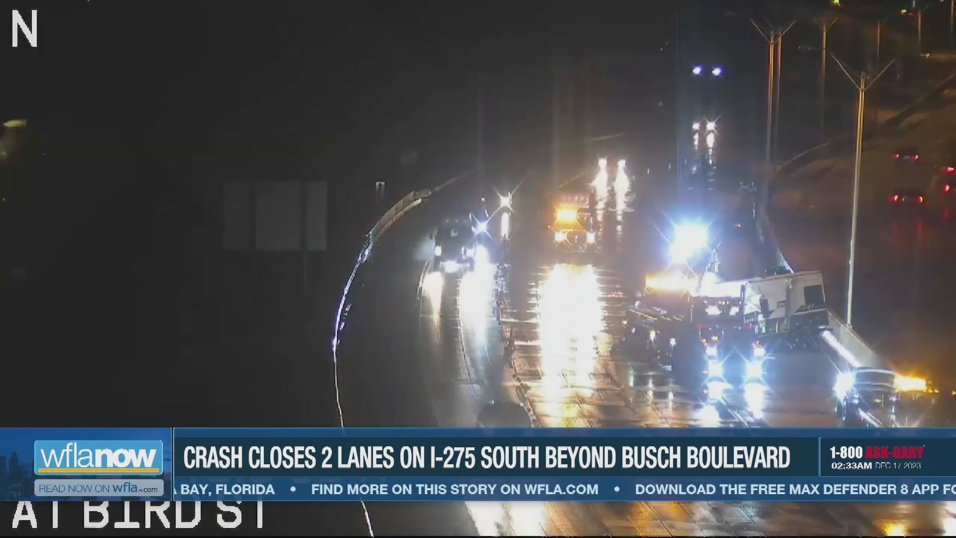 VIDEO: Crash closes 2 lanes on southbound I-275 in Tampa – WFLA
