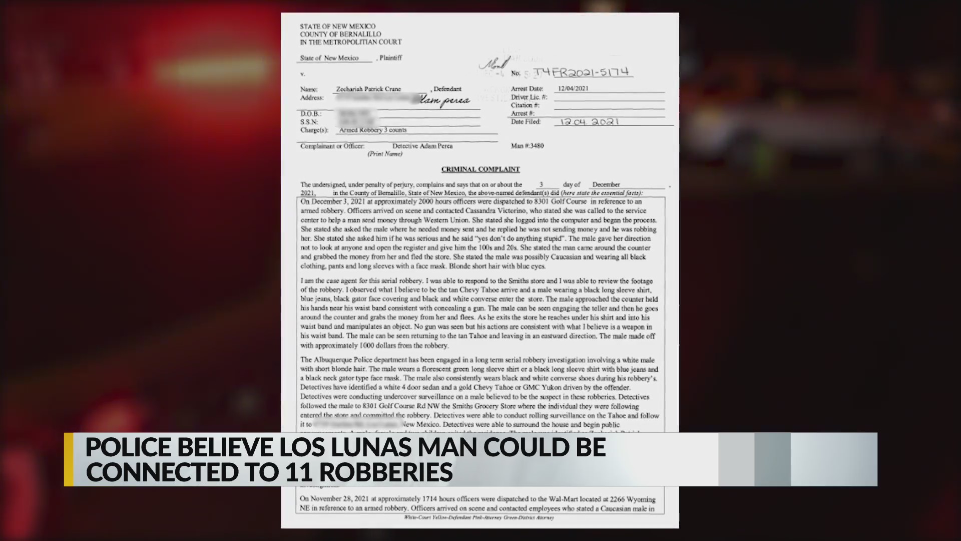 Serial robbery suspect behind bars – KRQE NEWS 13 – Breaking News ...