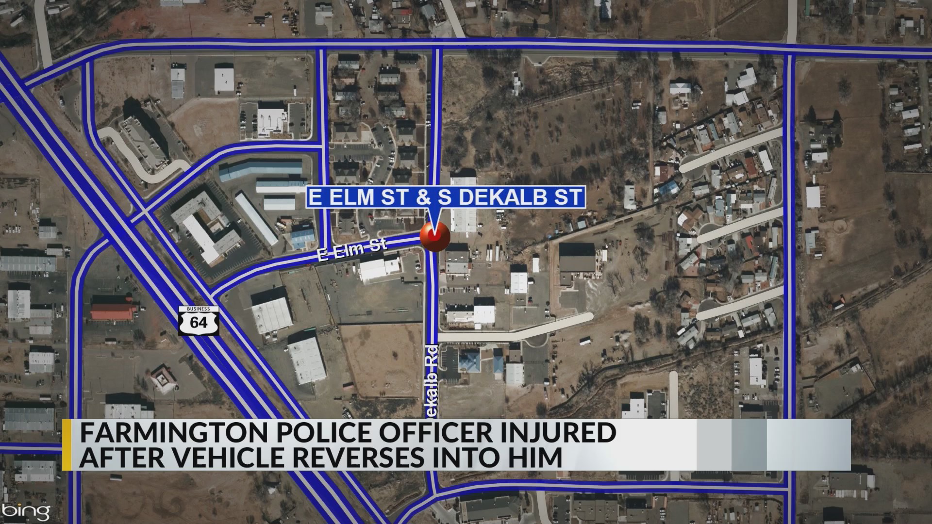 Farmington police officer injured after vehicle reverses into him