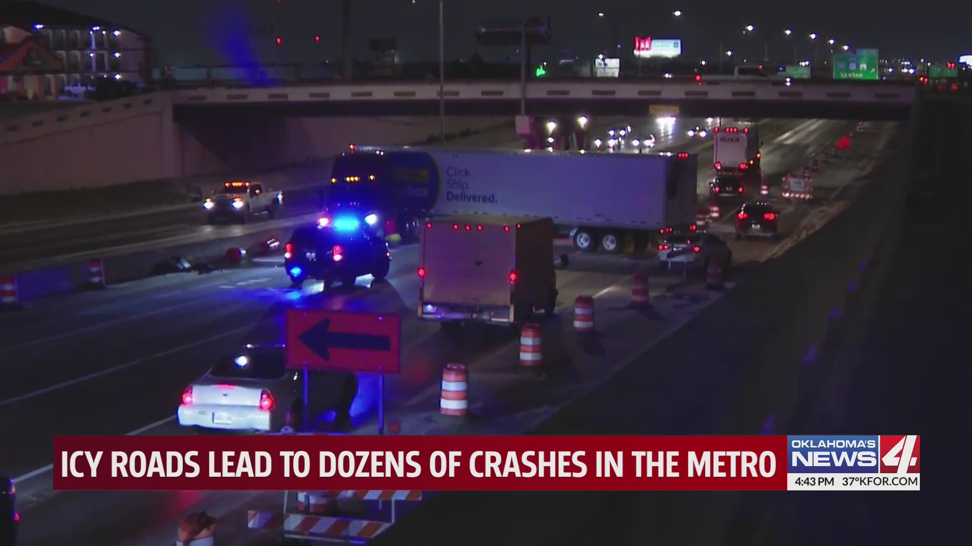 Icy roads lead to dozens of crashes in the metro – KFOR.com Oklahoma City