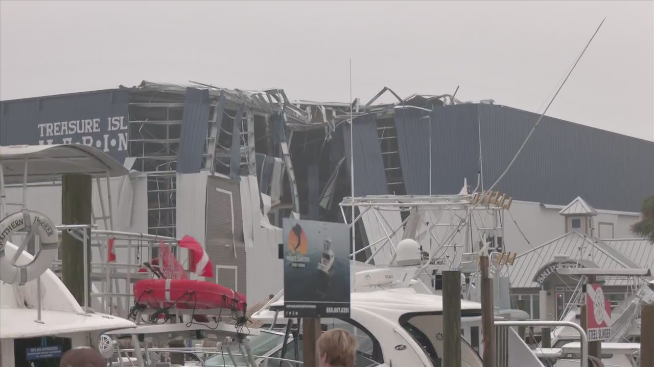 Tornado causes damages to Treasure Island Marina