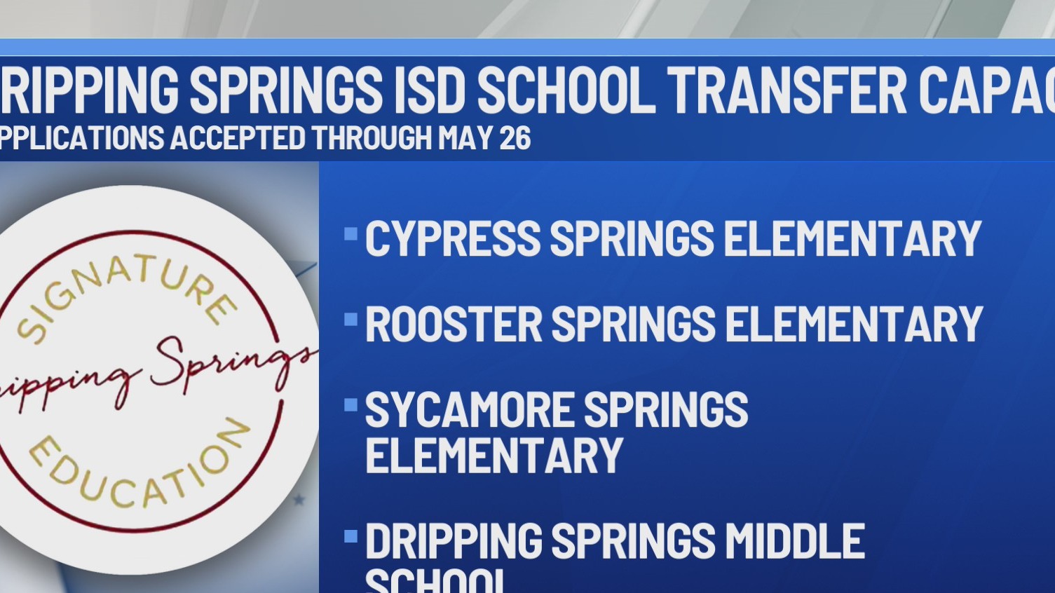 Dripping Springs ISD launches temporary transfer program amid campus