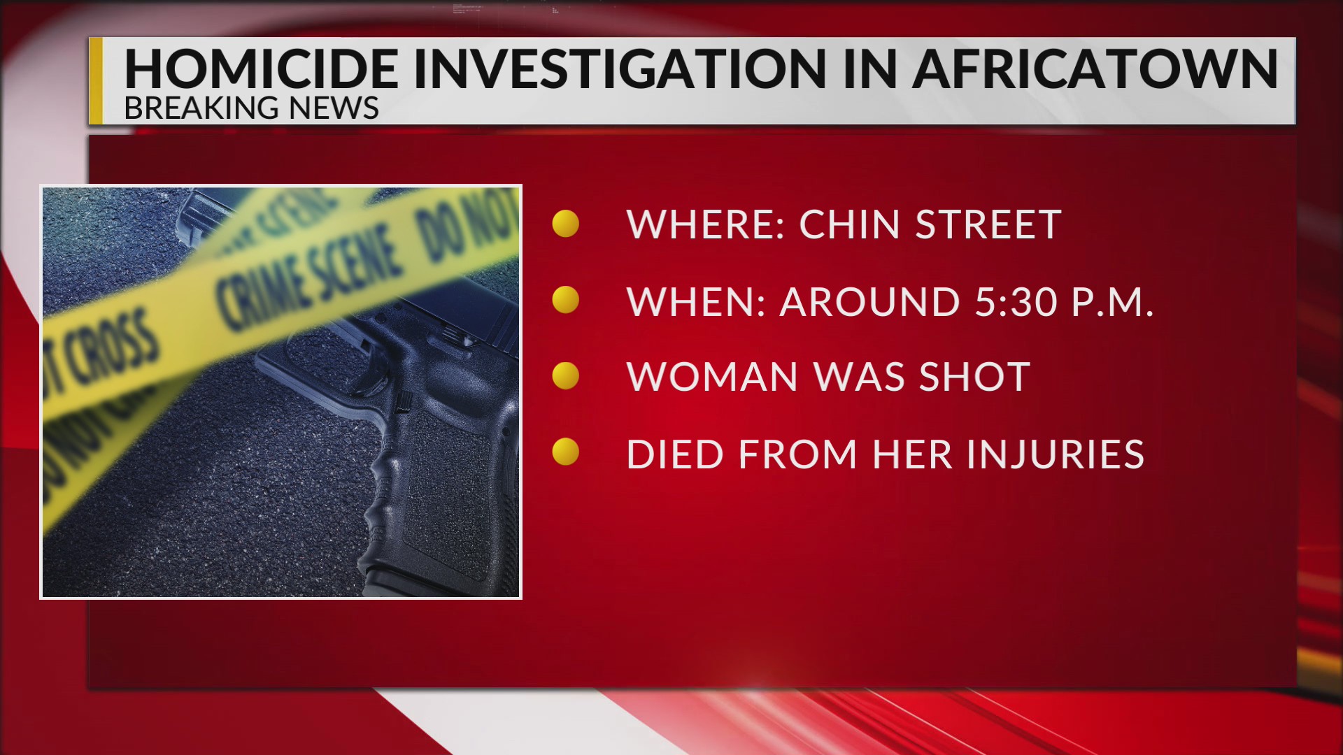 Woman killed in shooting on Chin Street – WKRG News 5