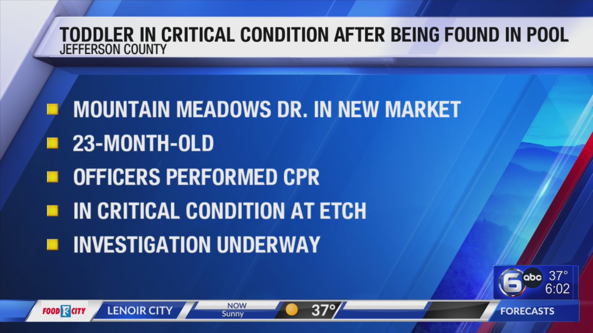 Toddler in critical condition after being found in pool – WATE 6 On ...