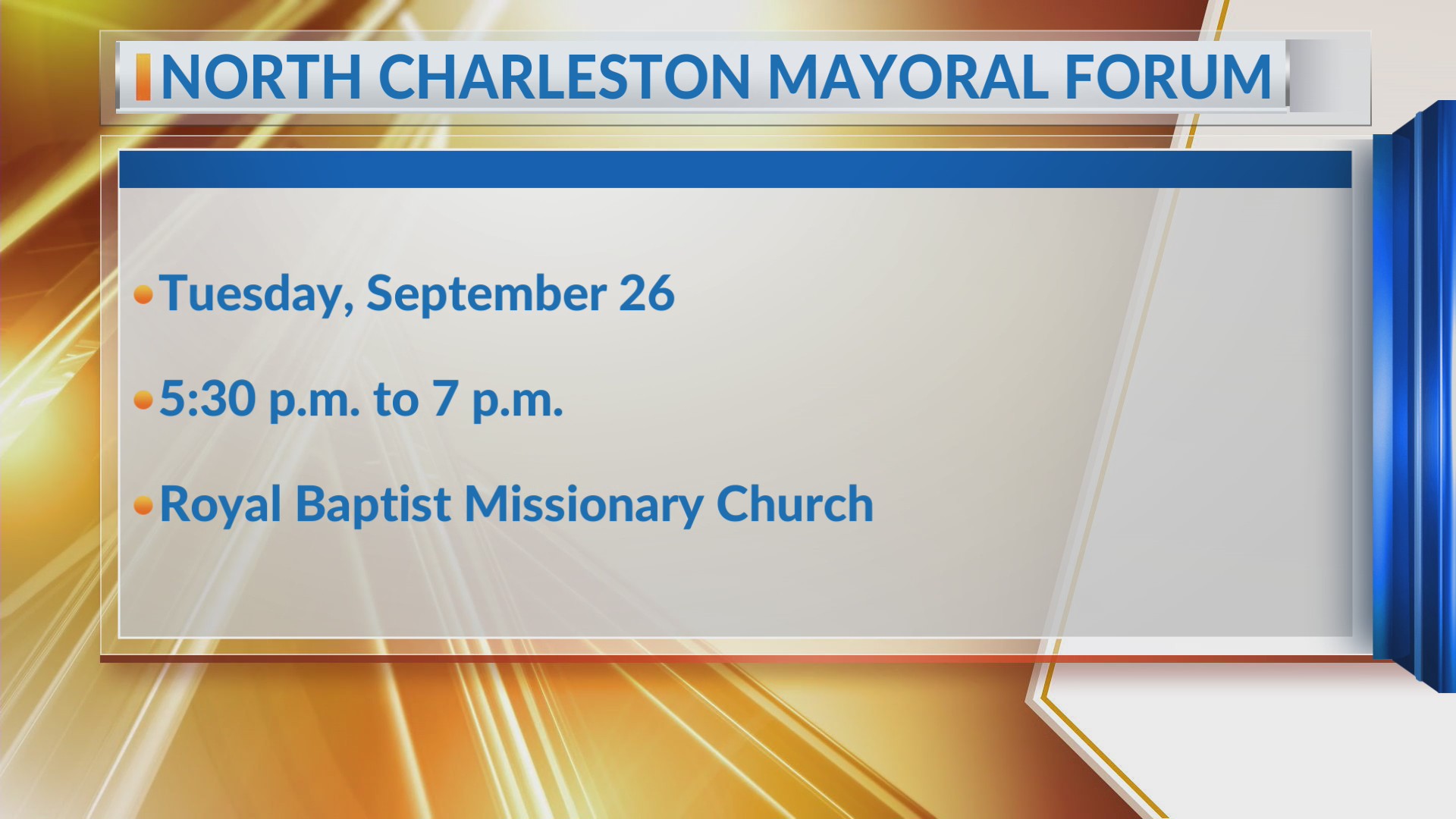 North Charleston Mayoral Forum happening Tuesday night – WCBD News 2