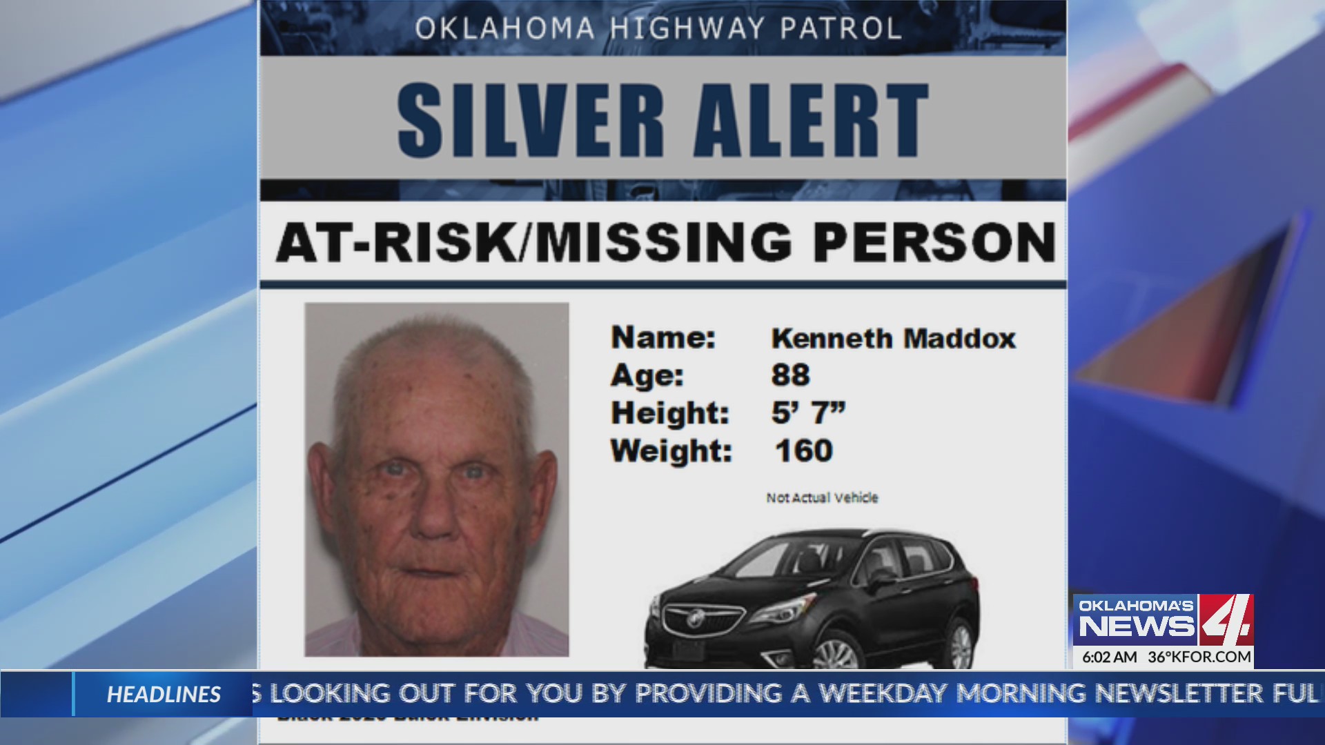 OHP issues Silver Alert for 88yearold Ochelata man