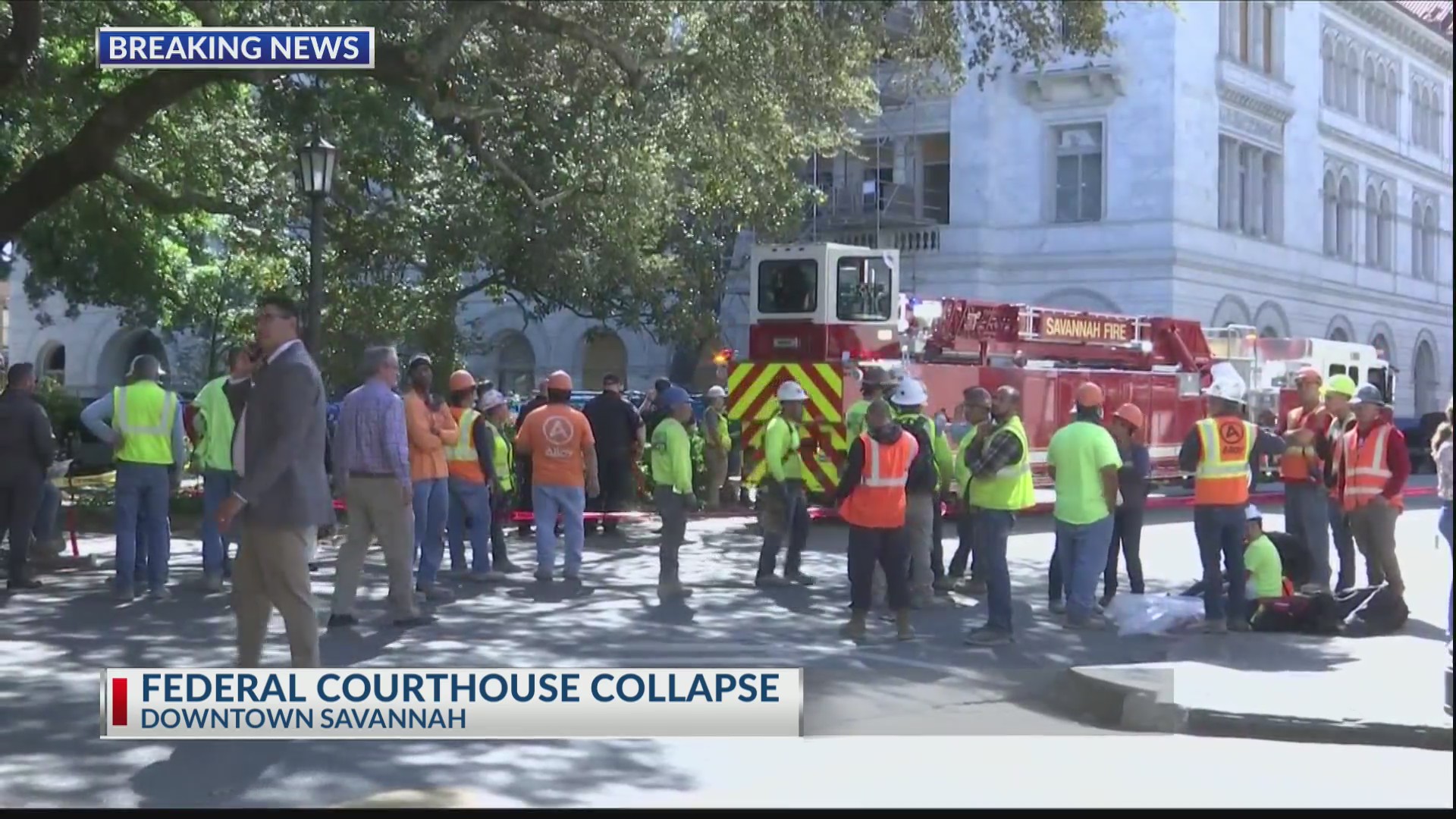 Federal Courthouse partially collapses in downtown Savannah WSAVTV